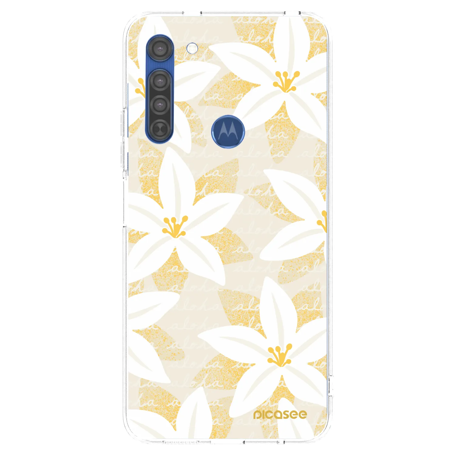 Picasee silikonowe przeźroczyste etui na Motorola Moto G8 - Island Leave