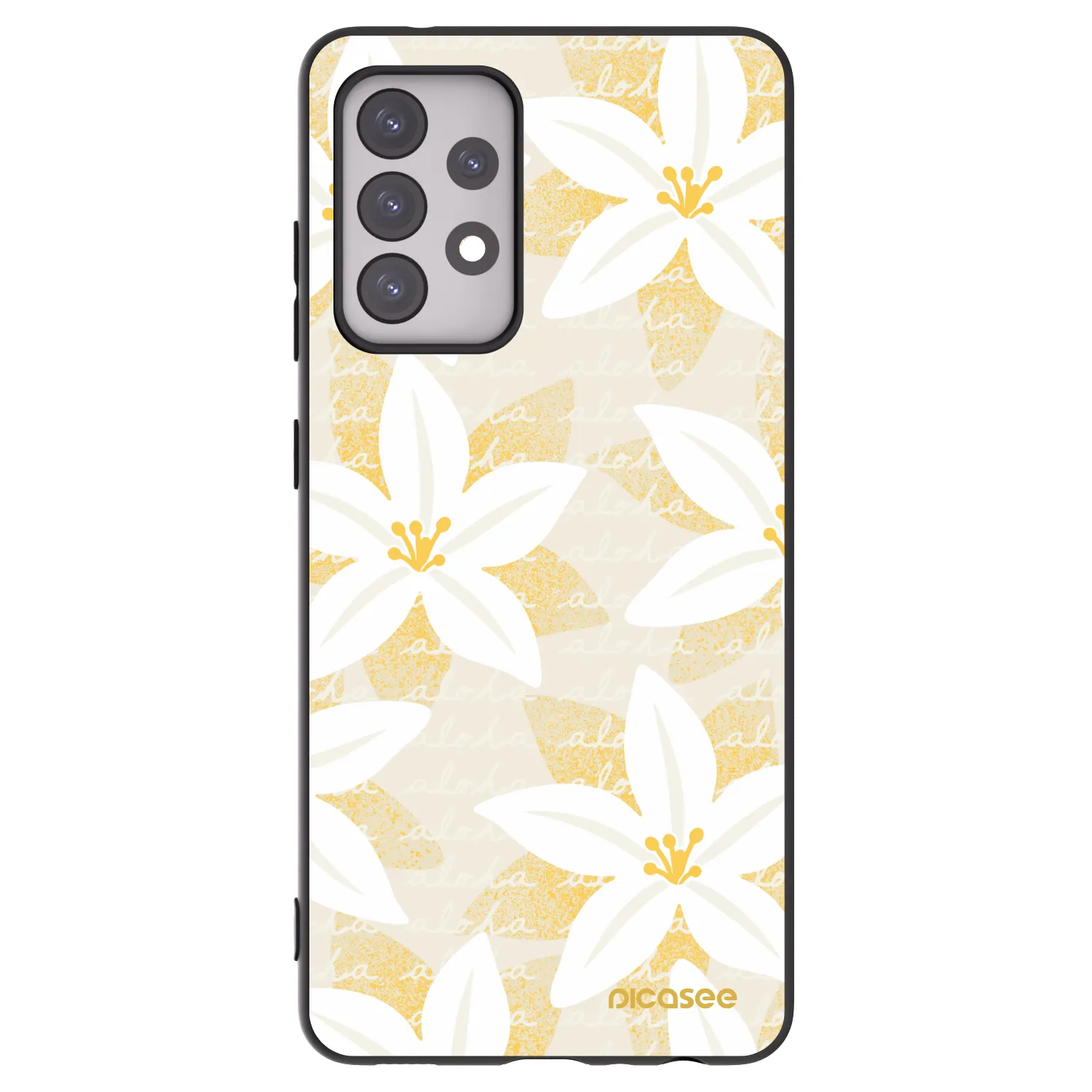 Picasee silikonowe czarne etui na Samsung Galaxy A52 5G A525F - Island Leave