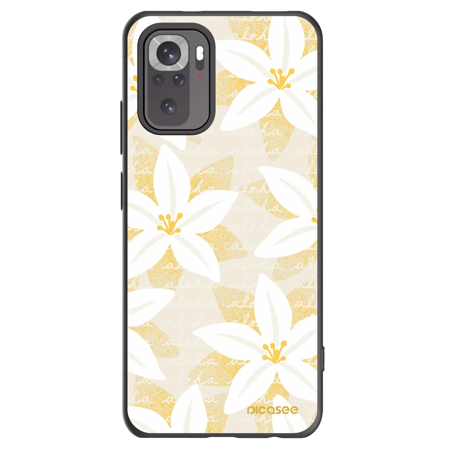 Picasee silikonowe czarne etui na Xiaomi Redmi Note 10S - Island Leave