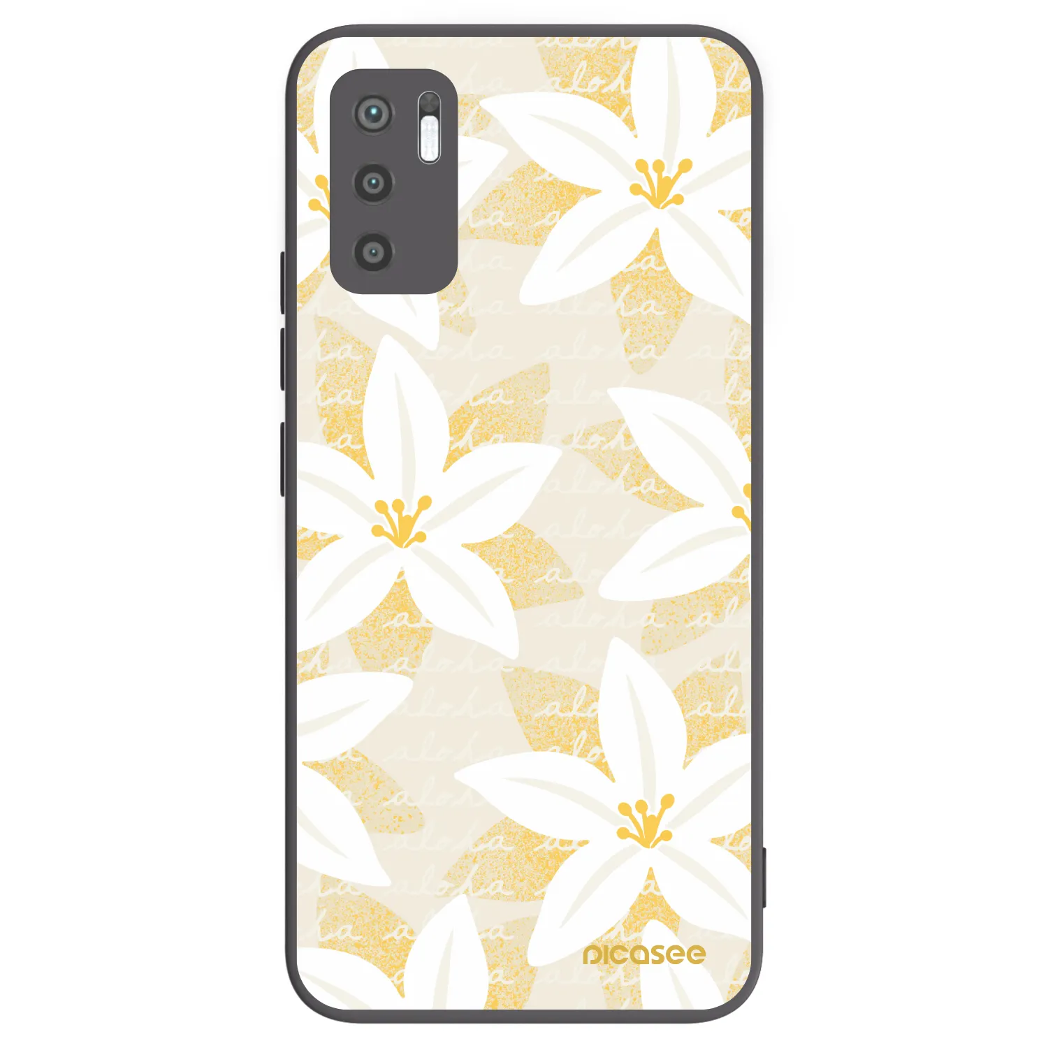 Picasee silikonowe czarne etui na Xiaomi Redmi Note 10 5G - Island Leave