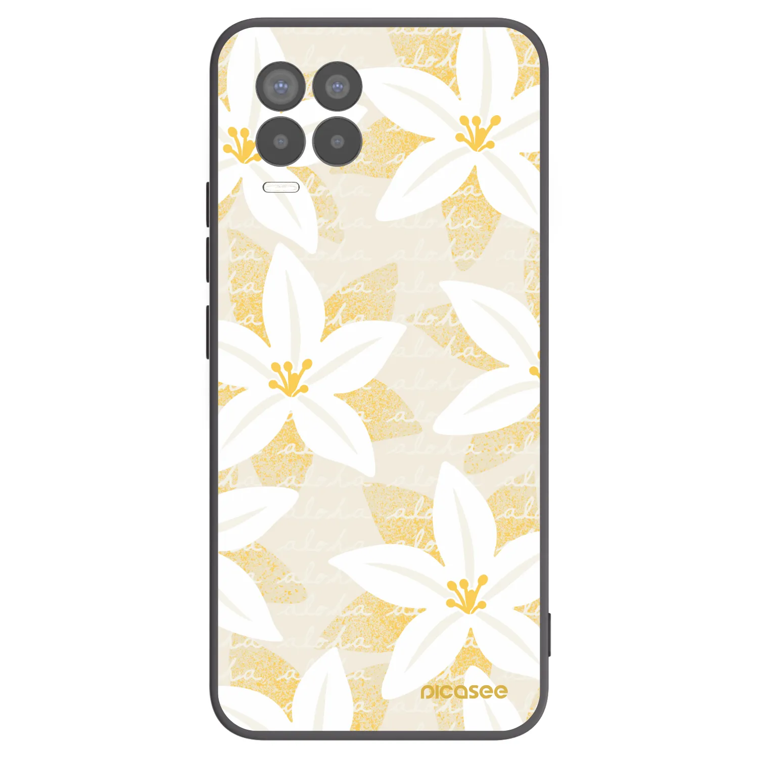 Picasee silikonowe czarne etui na Realme 8 4G - Island Leave