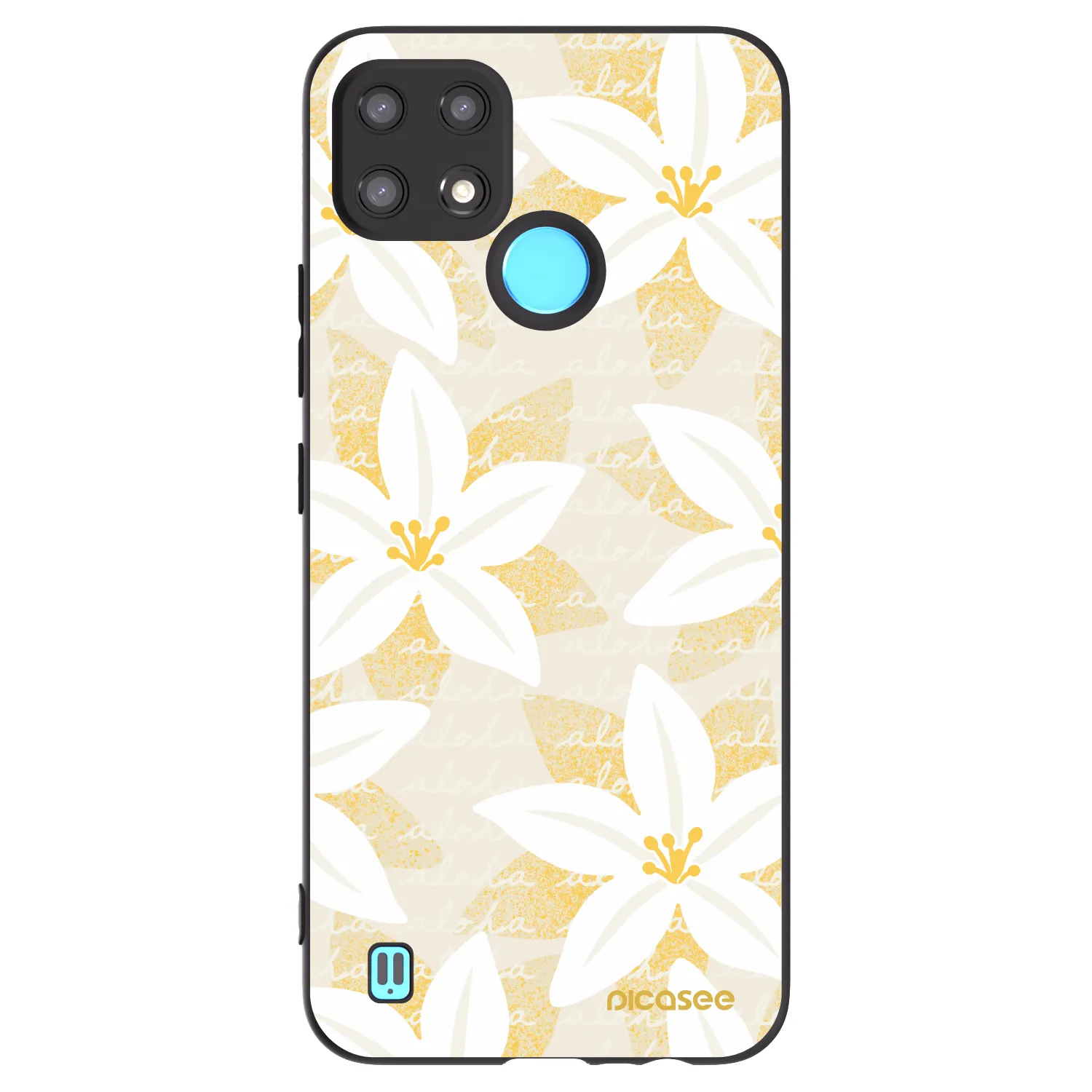 Picasee silikonowe czarne etui na Realme C21 - Island Leave