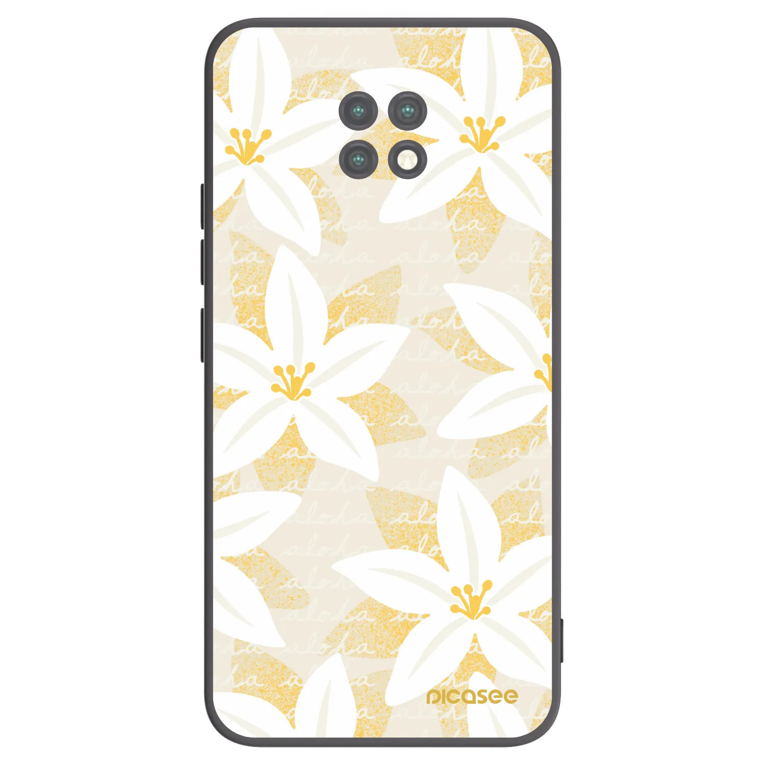 Picasee silikonowe czarne etui na Xiaomi Redmi Note 9T - Island Leave