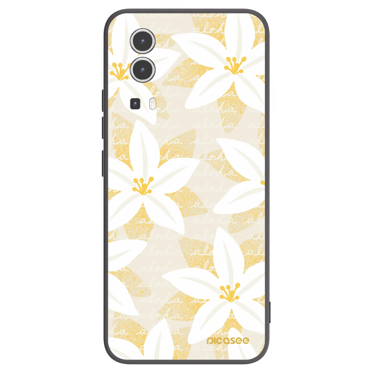 Picasee silikonowe czarne etui na Vivo Y72 5G - Island Leave