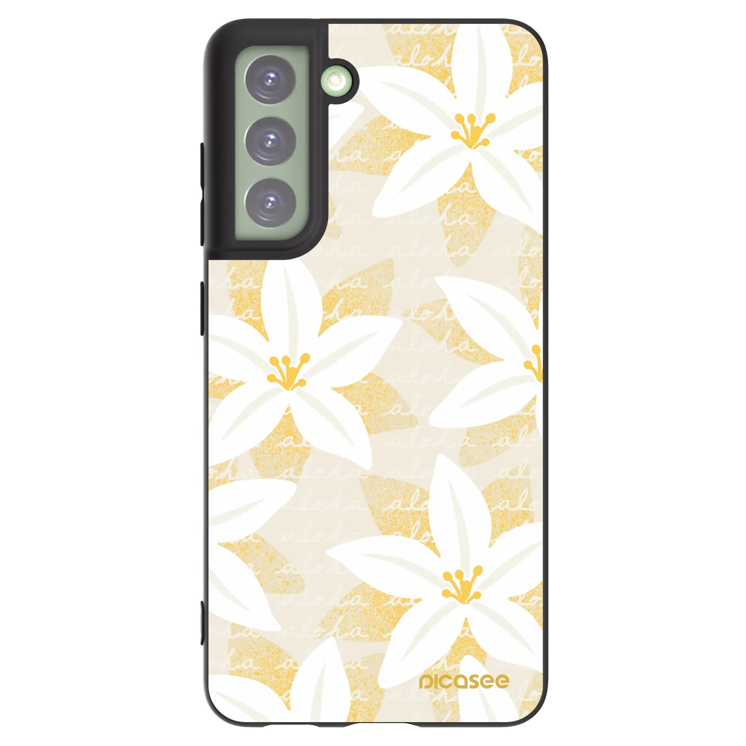 Picasee silikonowe czarne etui na Samsung Galaxy S21 FE 5G - Island Leave