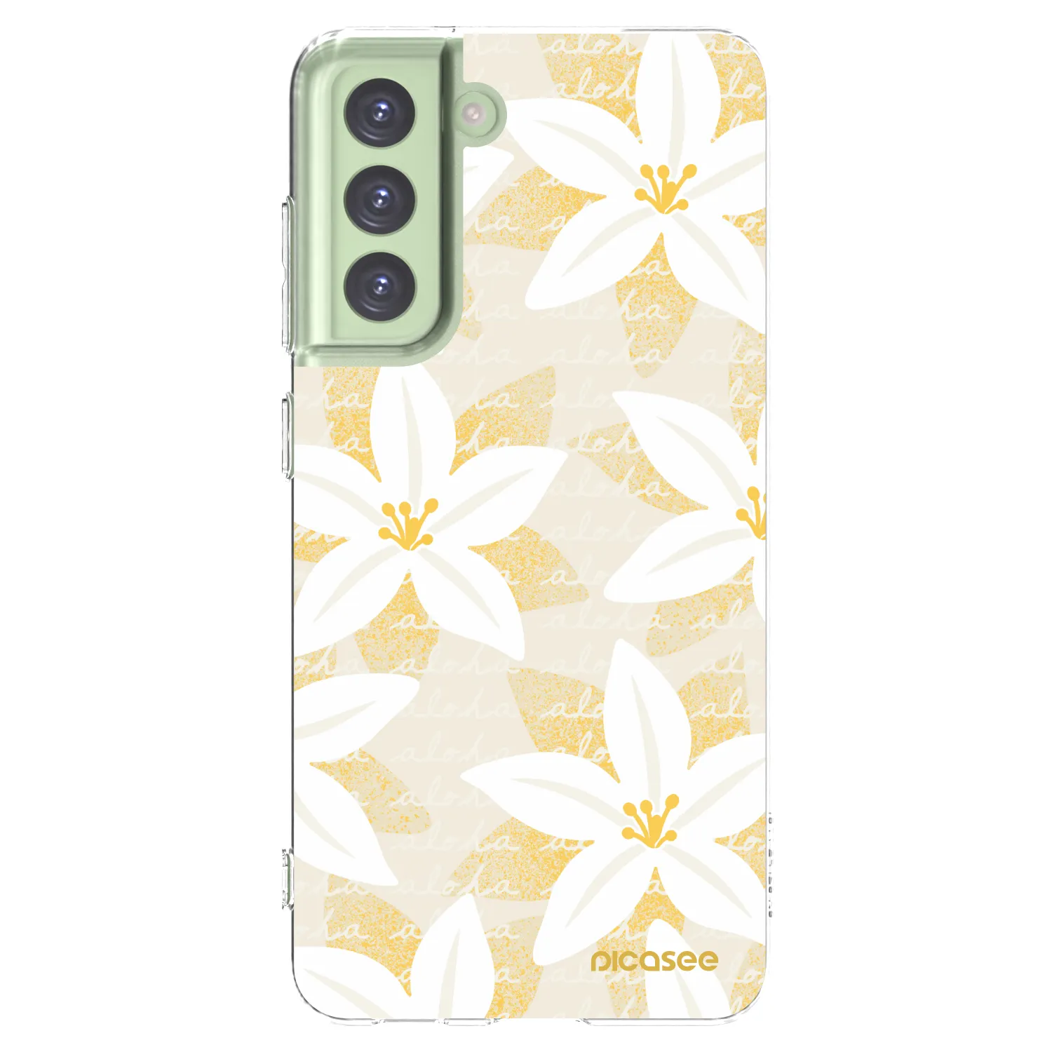 Picasee silikonowe przeźroczyste etui na Samsung Galaxy S21 FE 5G - Island Leave