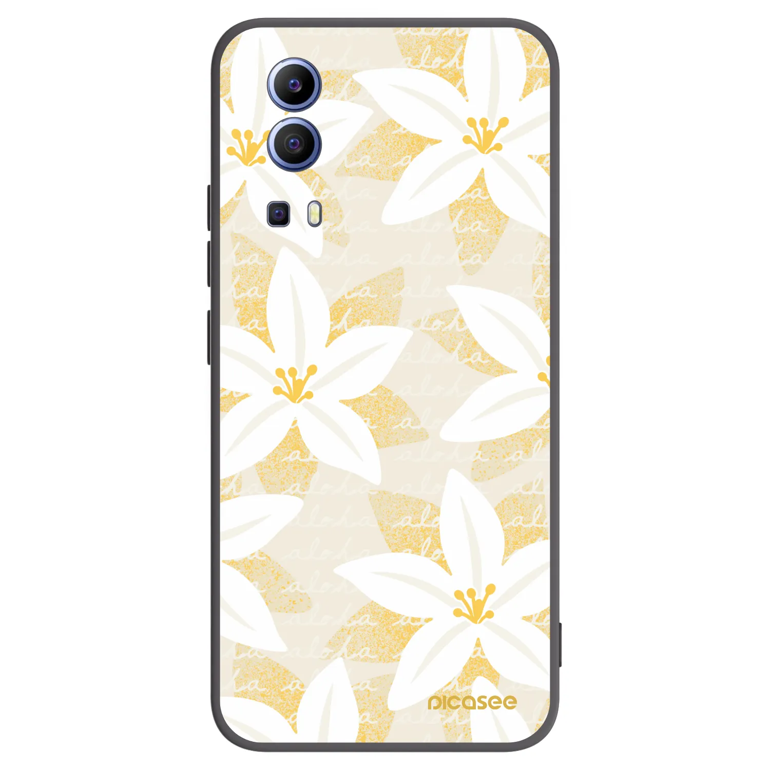Picasee silikonowe czarne etui na Vivo Y52 5G - Island Leave