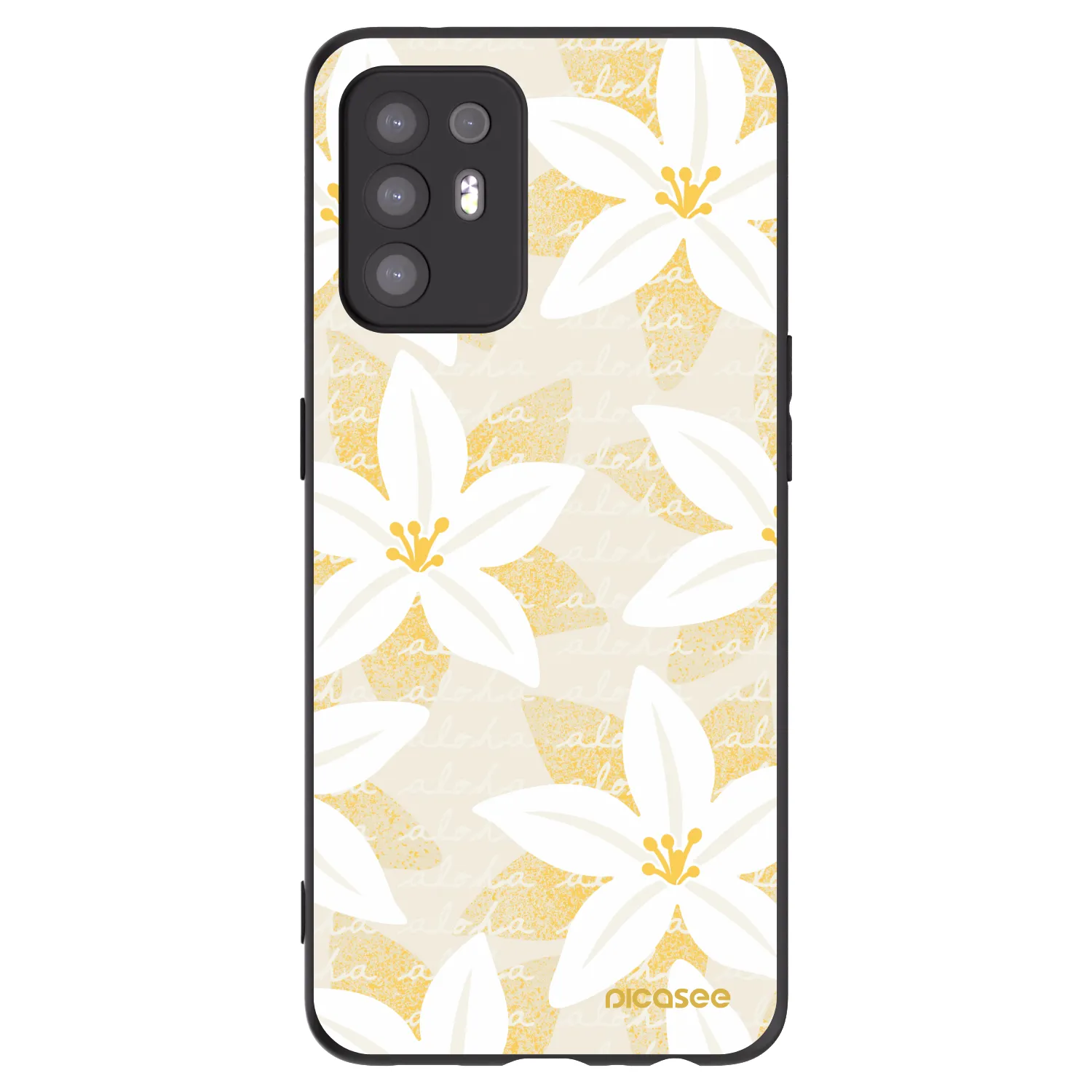 Picasee silikonowe czarne etui na OPPO A94 5G - Island Leave