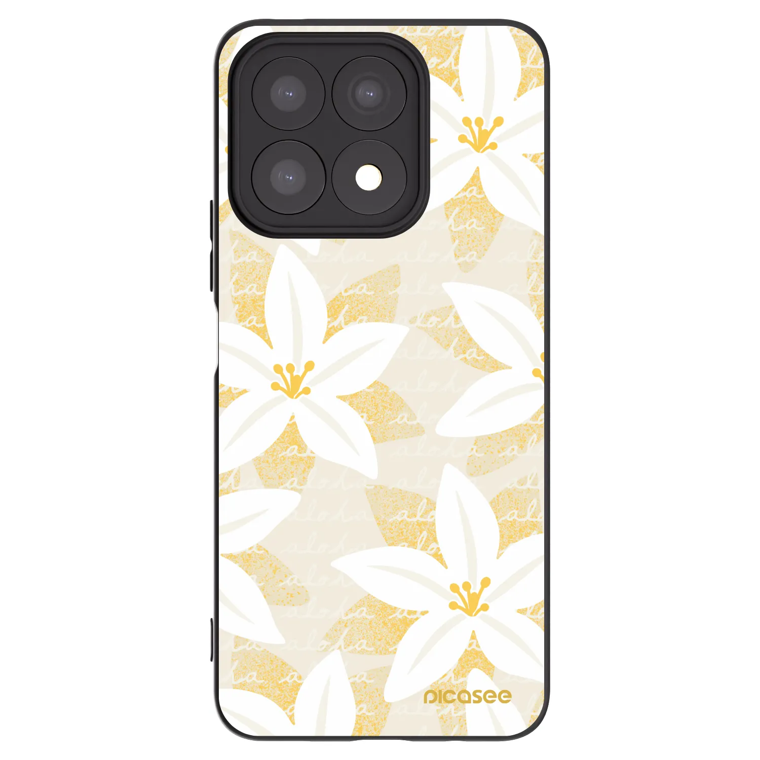 Picasee silikonowe czarne etui na Honor X8a - Island Leave