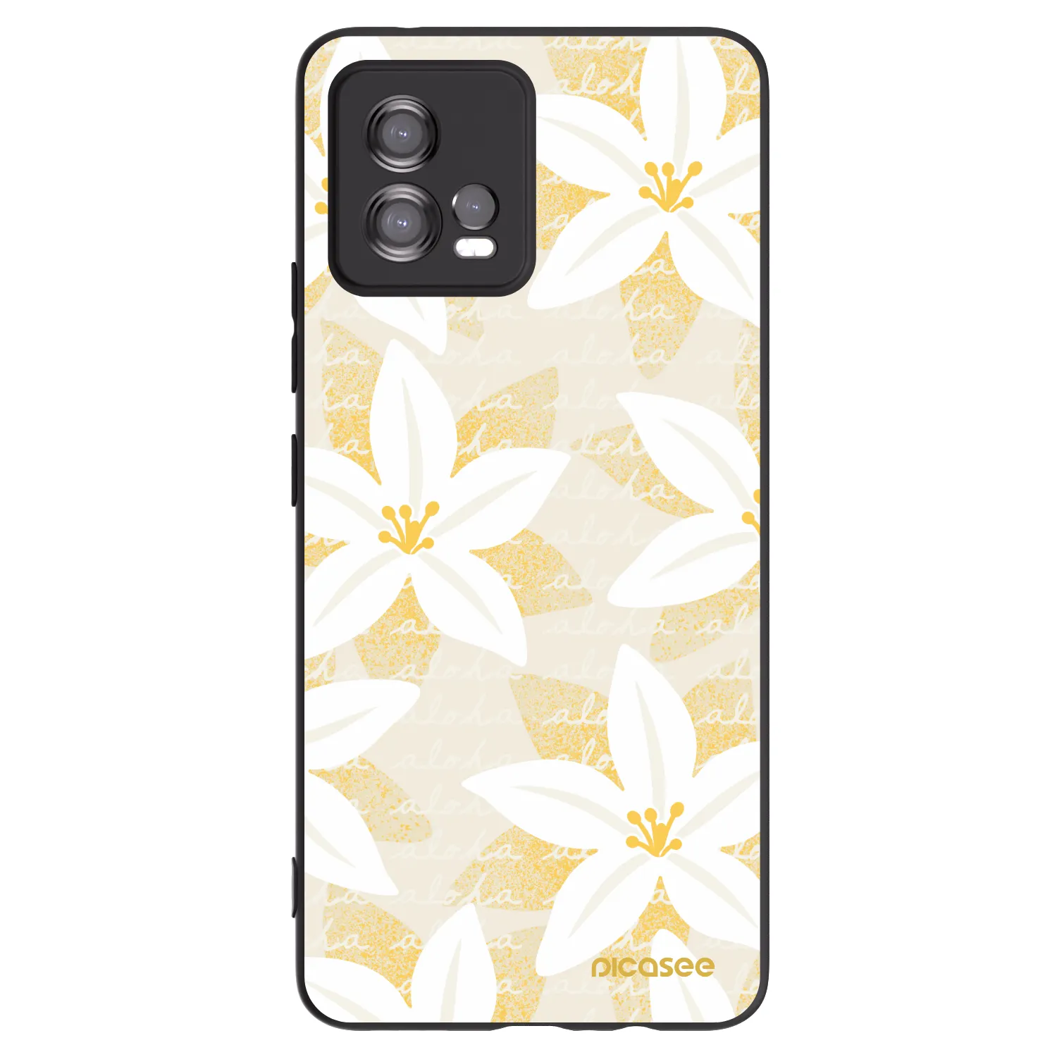 Picasee silikonowe czarne etui na Motorola Moto G72 - Island Leave