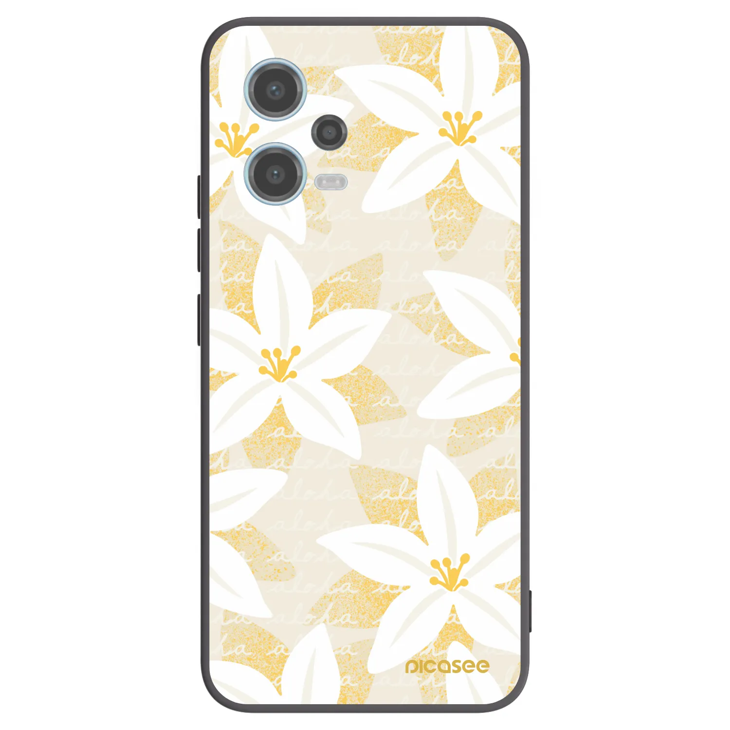 Picasee silikonowe czarne etui na Xiaomi Redmi Note 12 5G - Island Leave