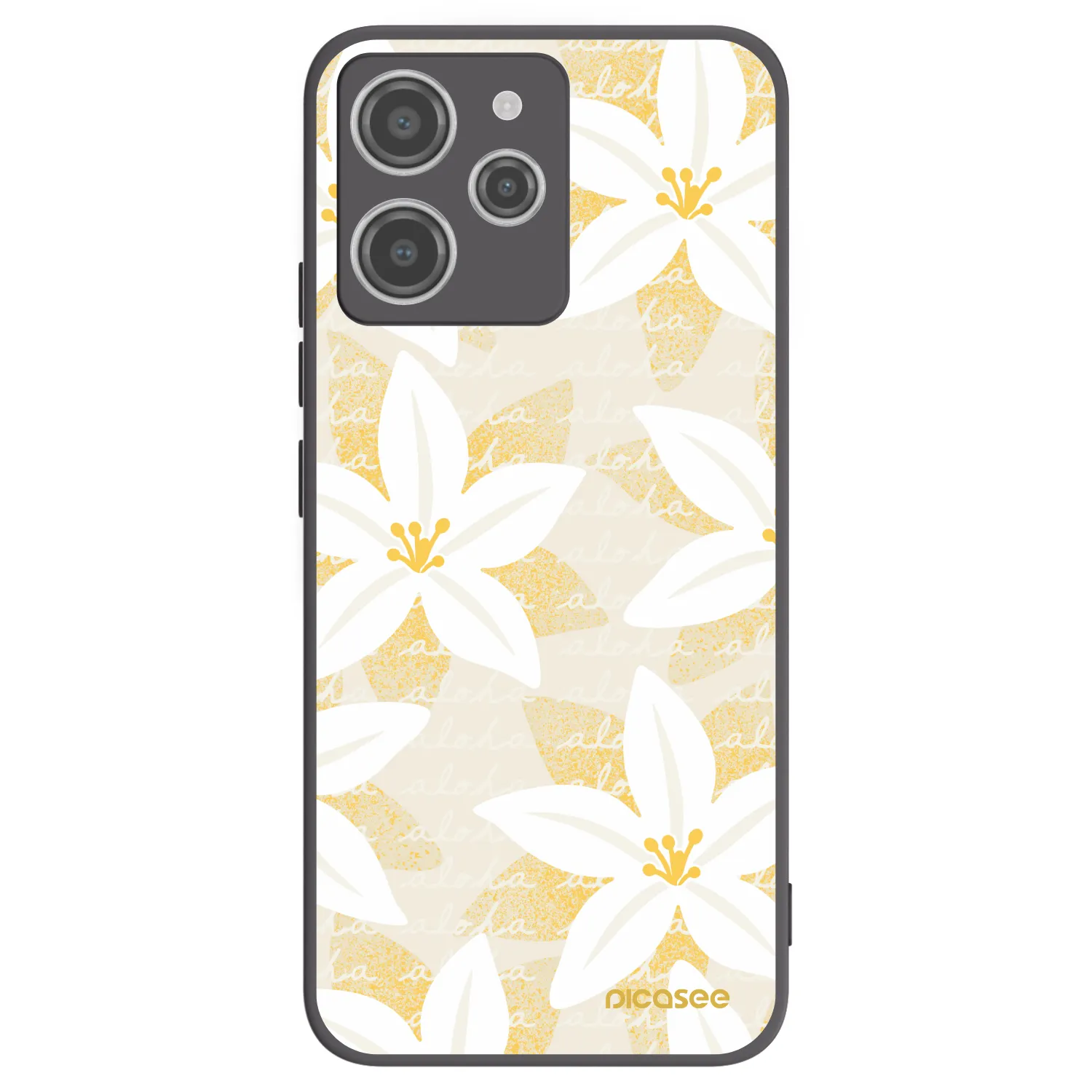 Picasee silikonowe czarne etui na Xiaomi Redmi 12 4G - Island Leave