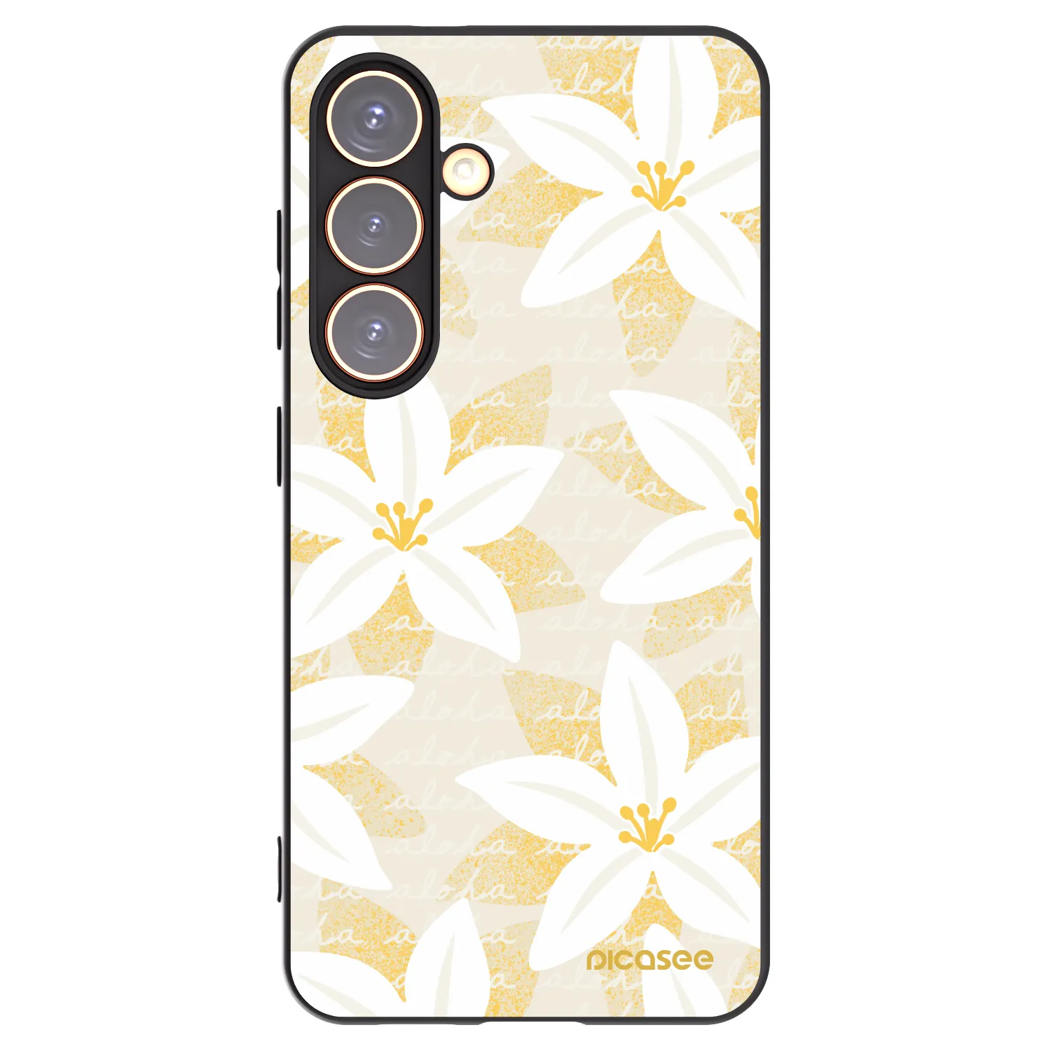 Picasee silikonowe czarne etui na Samsung Galaxy S24 S921B 5G - Island Leave