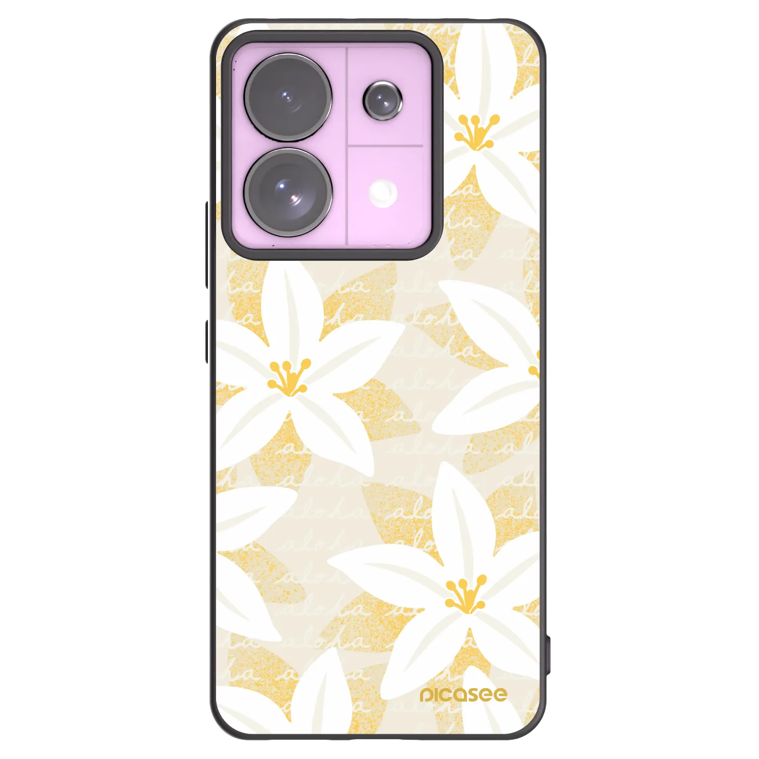 Picasee silikonowe czarne etui na Xiaomi Redmi Note 13 Pro 5G - Island Leave
