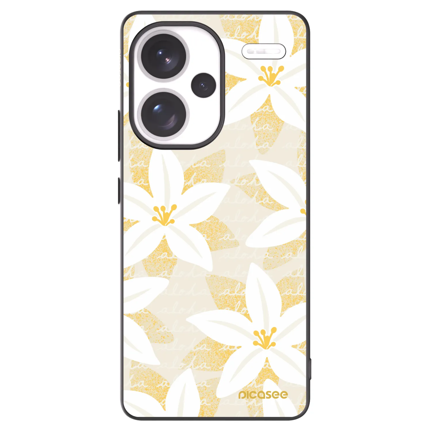 Picasee silikonowe czarne etui na Xiaomi Redmi Note 13 Pro+ 5G - Island Leave