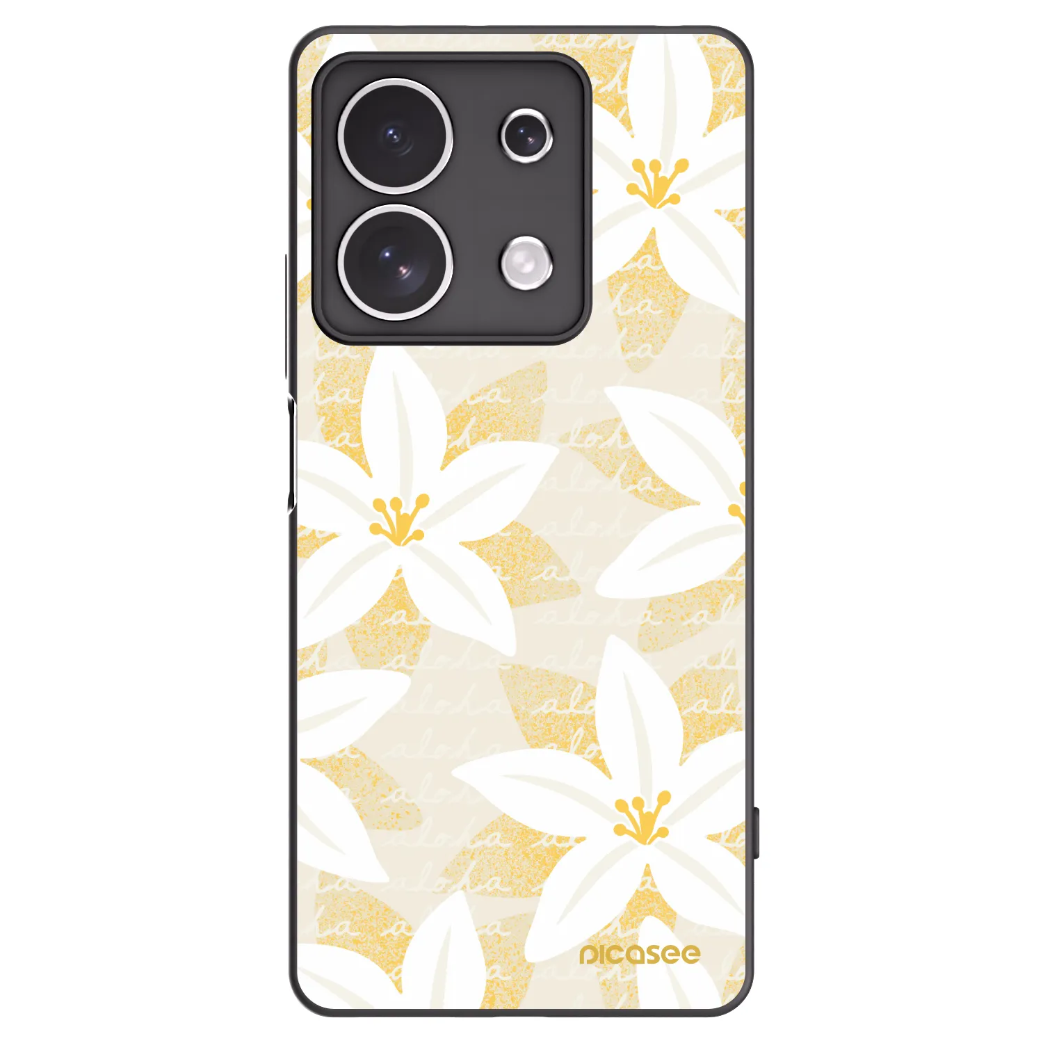 Picasee silikonowe czarne etui na Xiaomi Redmi Note 13 4G - Island Leave