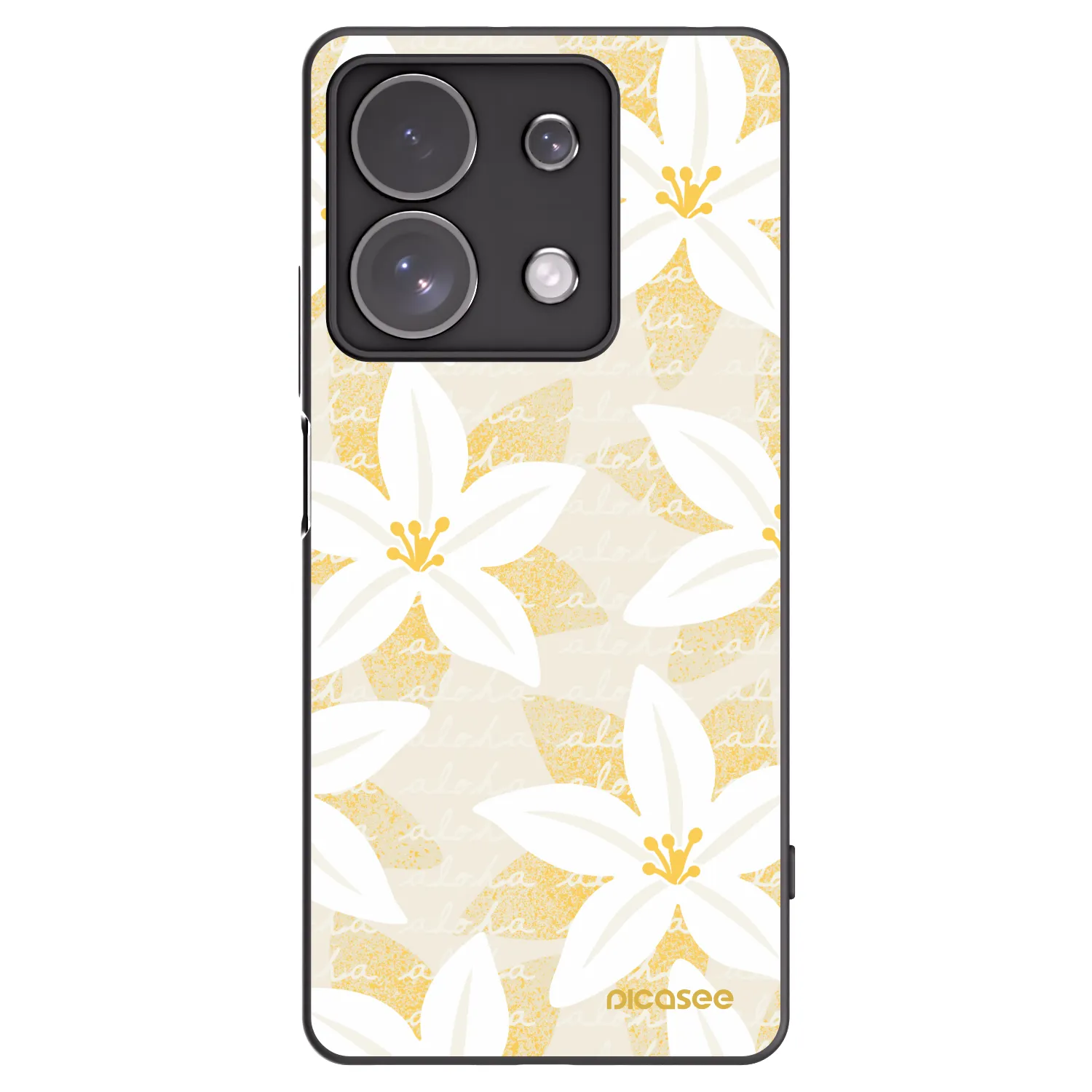 Picasee silikonowe czarne etui na Xiaomi Redmi Note 13 Pro 4G - Island Leave