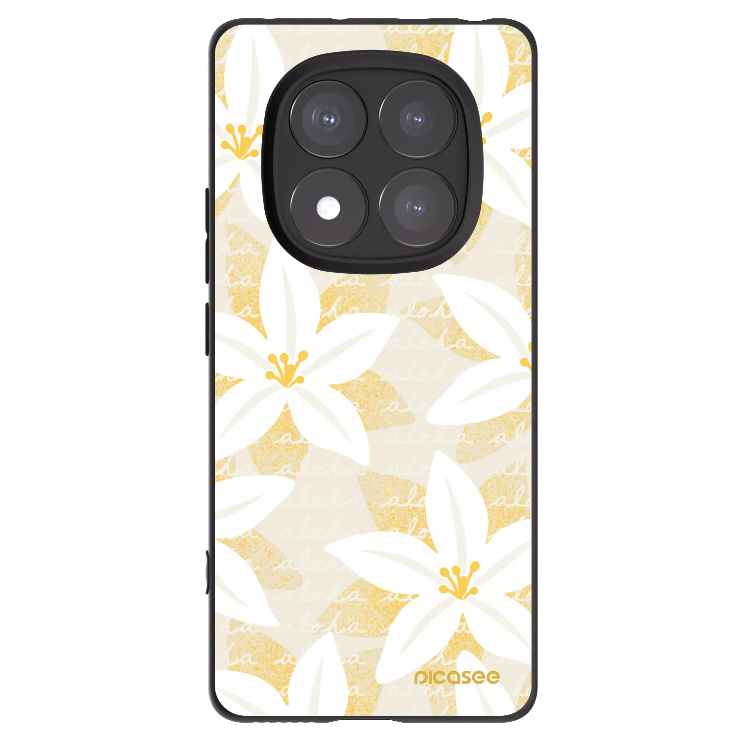 Picasee silikonowe czarne etui na Xiaomi Redmi Note 14 Pro+ 5G - Island Leave