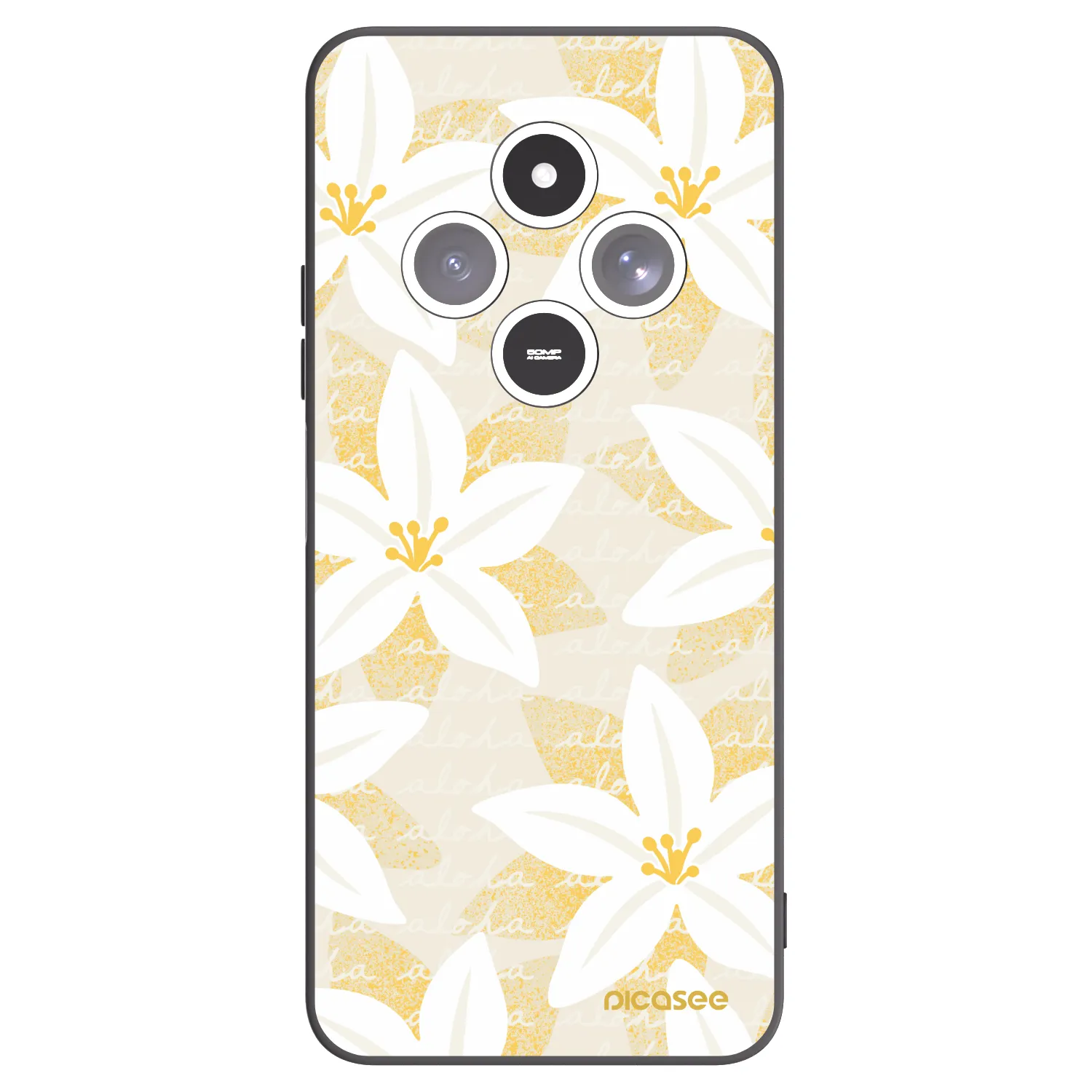 Picasee silikonowe czarne etui na Xiaomi Redmi 14C - Island Leave