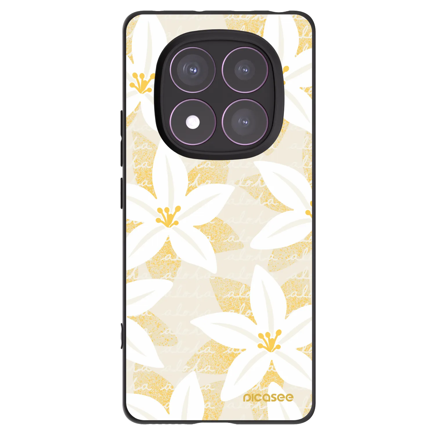 Picasee silikonowe czarne etui na Xiaomi Redmi Note 14 Pro 4G - Island Leave