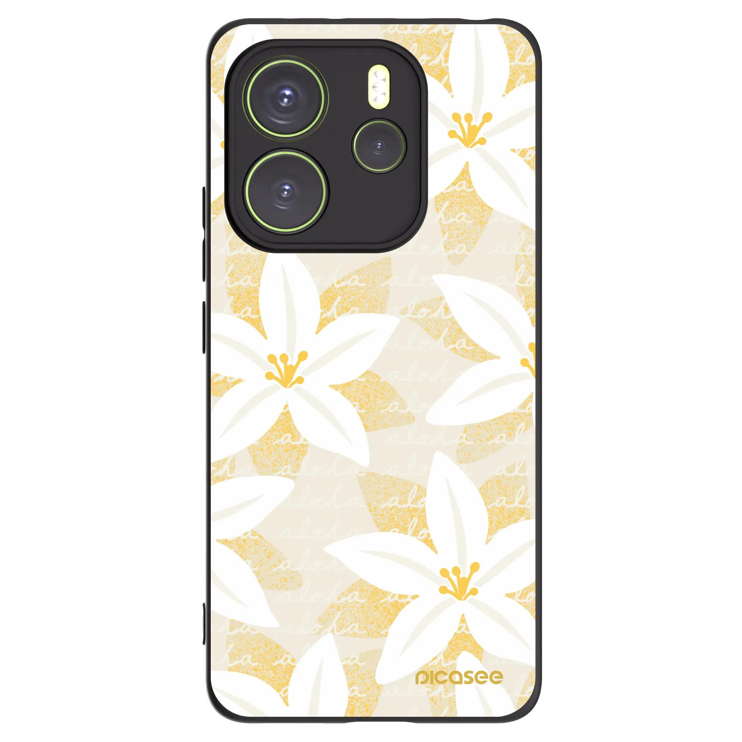 Picasee silikonowe czarne etui na Xiaomi Redmi Note 14 4G - Island Leave