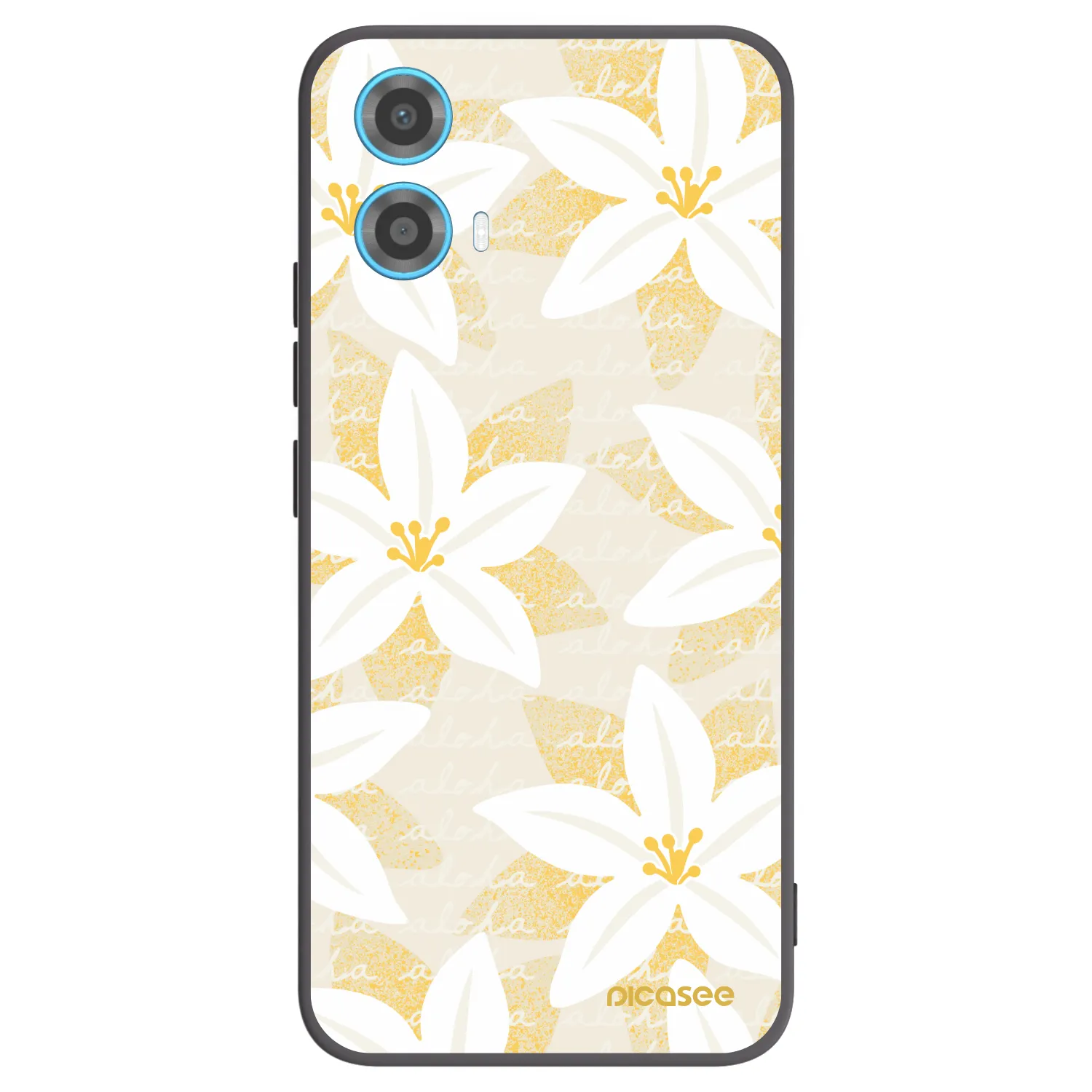 Picasee silikonowe czarne etui na Motorola Moto G34 5G - Island Leave