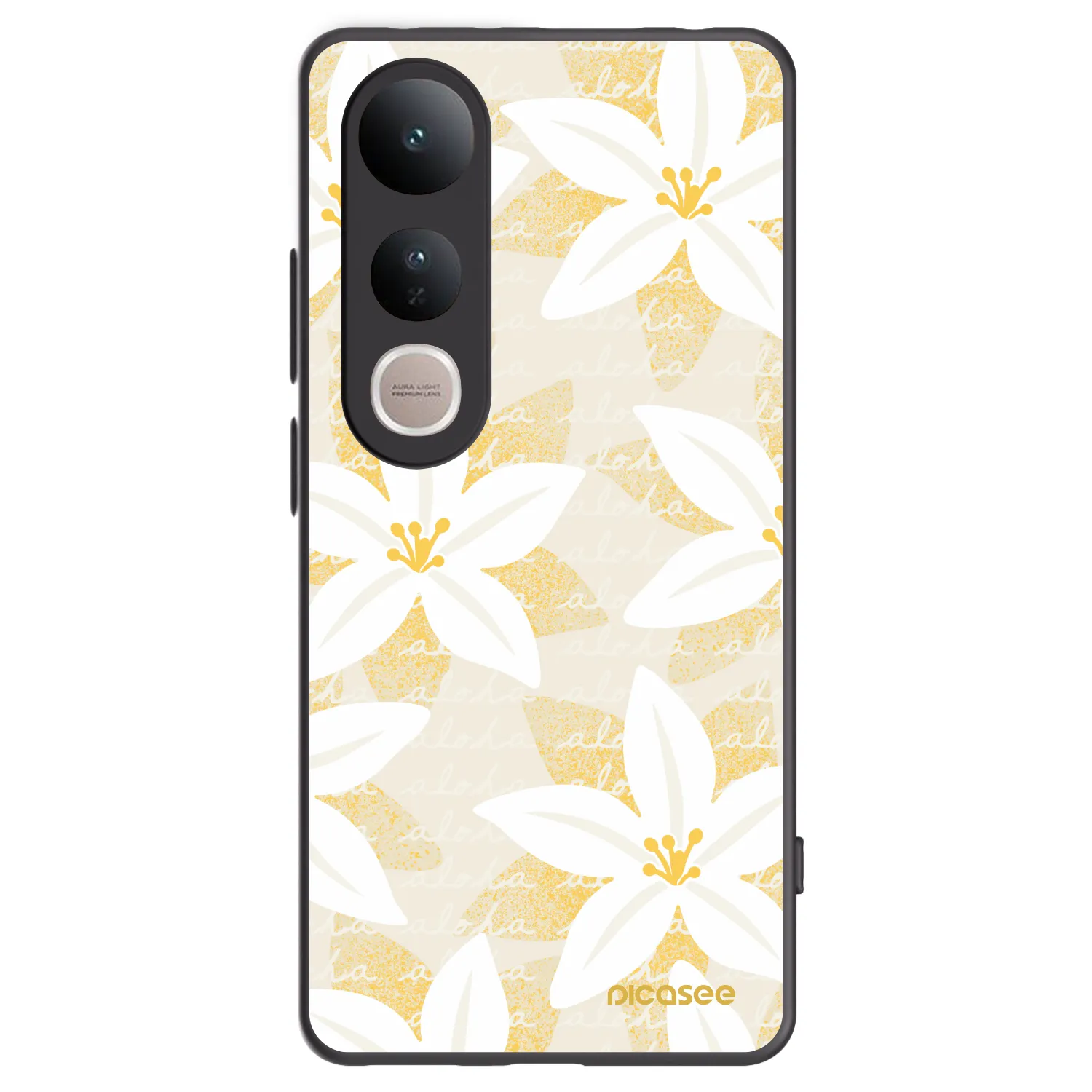 Picasee silikonowe czarne etui na Vivo V50 Lite 5G - Island Leave