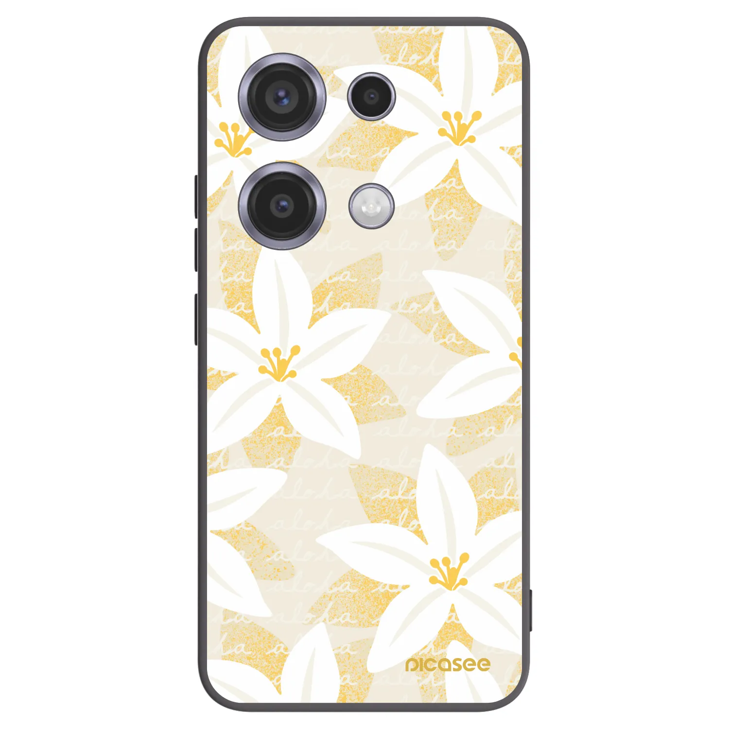 Picasee silikonowe czarne etui na Xiaomi Redmi Note 14S - Island Leave