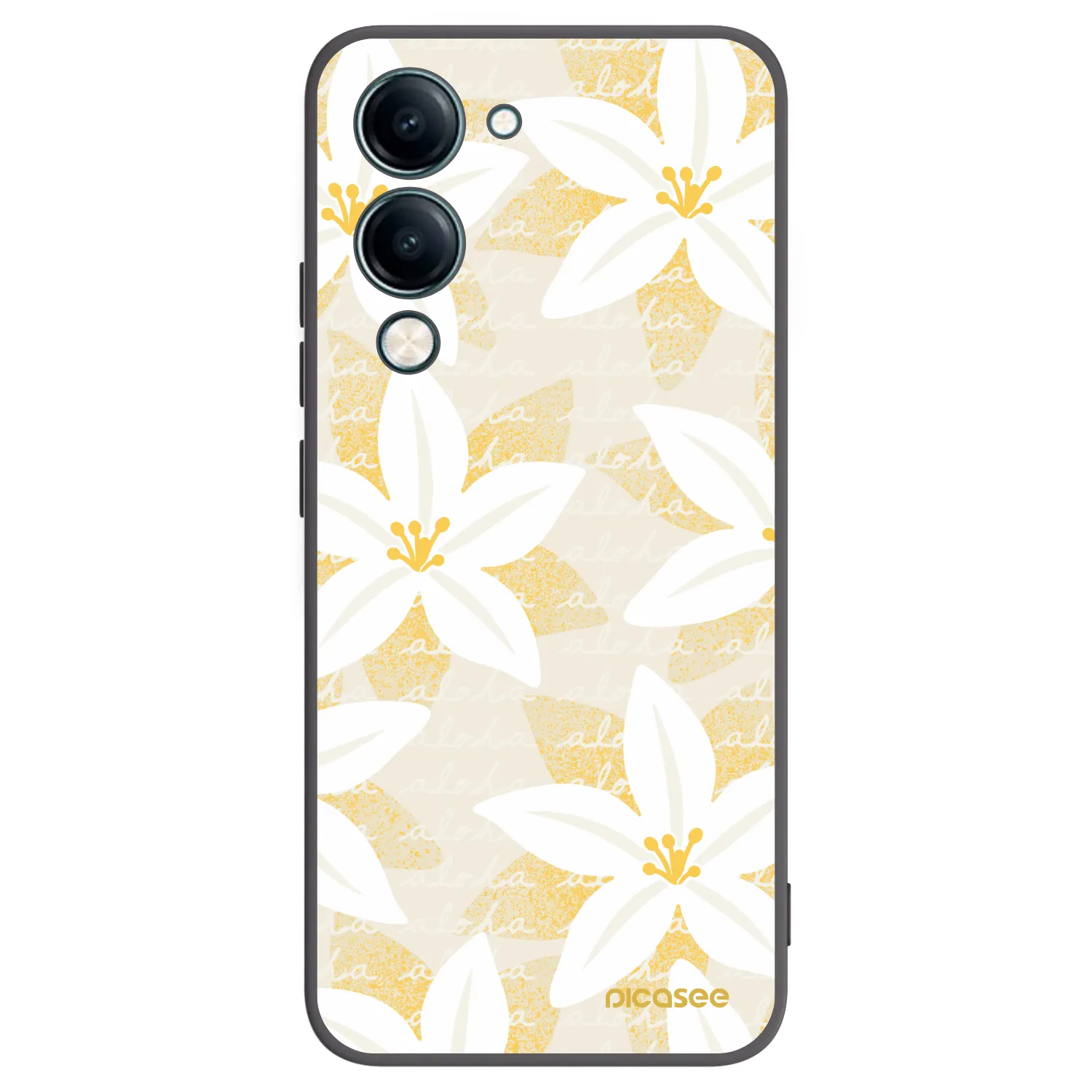 Picasee silikonowe czarne etui na Vivo Y29s 5G - Island Leave