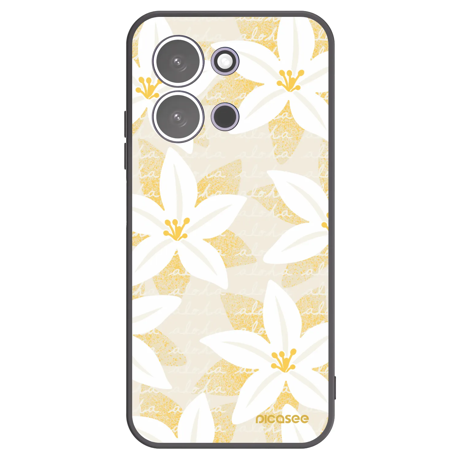 Picasee silikonowe czarne etui na Xiaomi Redmi 15C 5G - Island Leave
