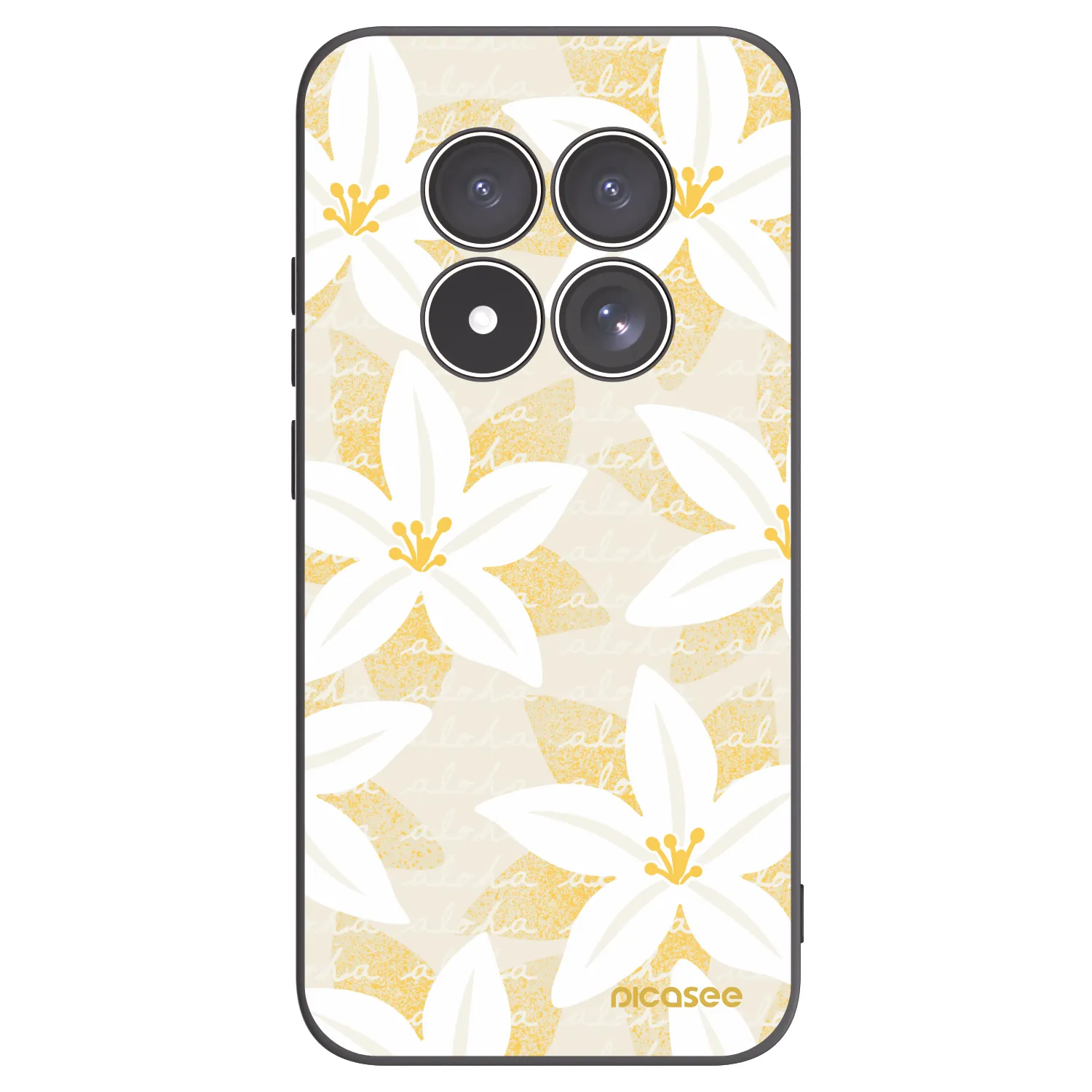 Picasee silikonowe czarne etui na Xiaomi Redmi Note 15 Pro 5G - Island Leave