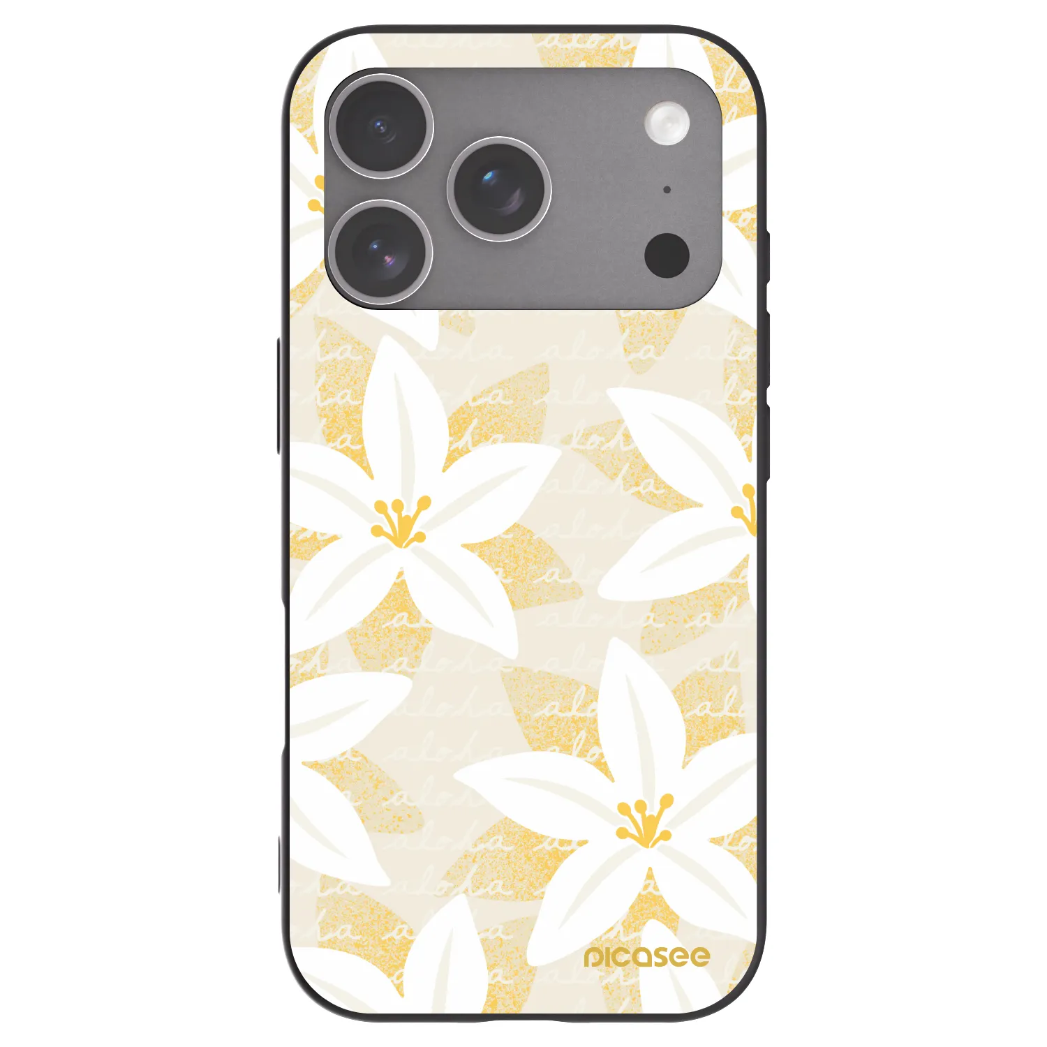 Picasee silikonowe czarne etui na Apple iPhone 18 Pro - Island Leave