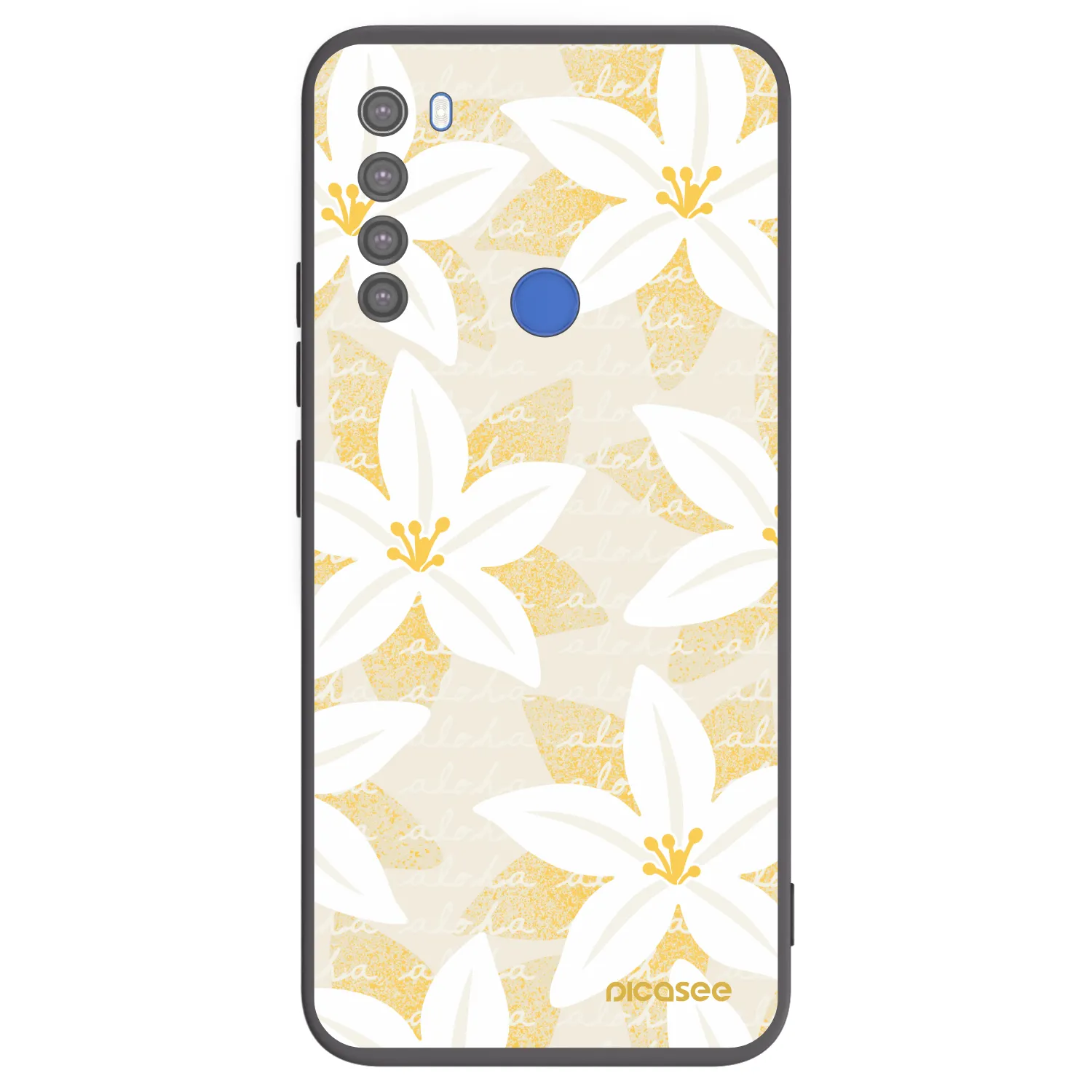 Picasee silikonowe czarne etui na Xiaomi Redmi Note 8T - Island Leave