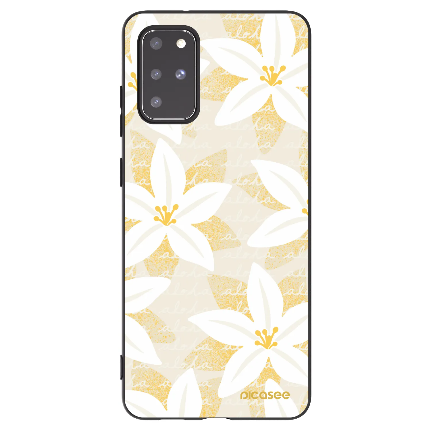 Picasee silikonowe czarne etui na Samsung Galaxy S20+ G985F - Island Leave