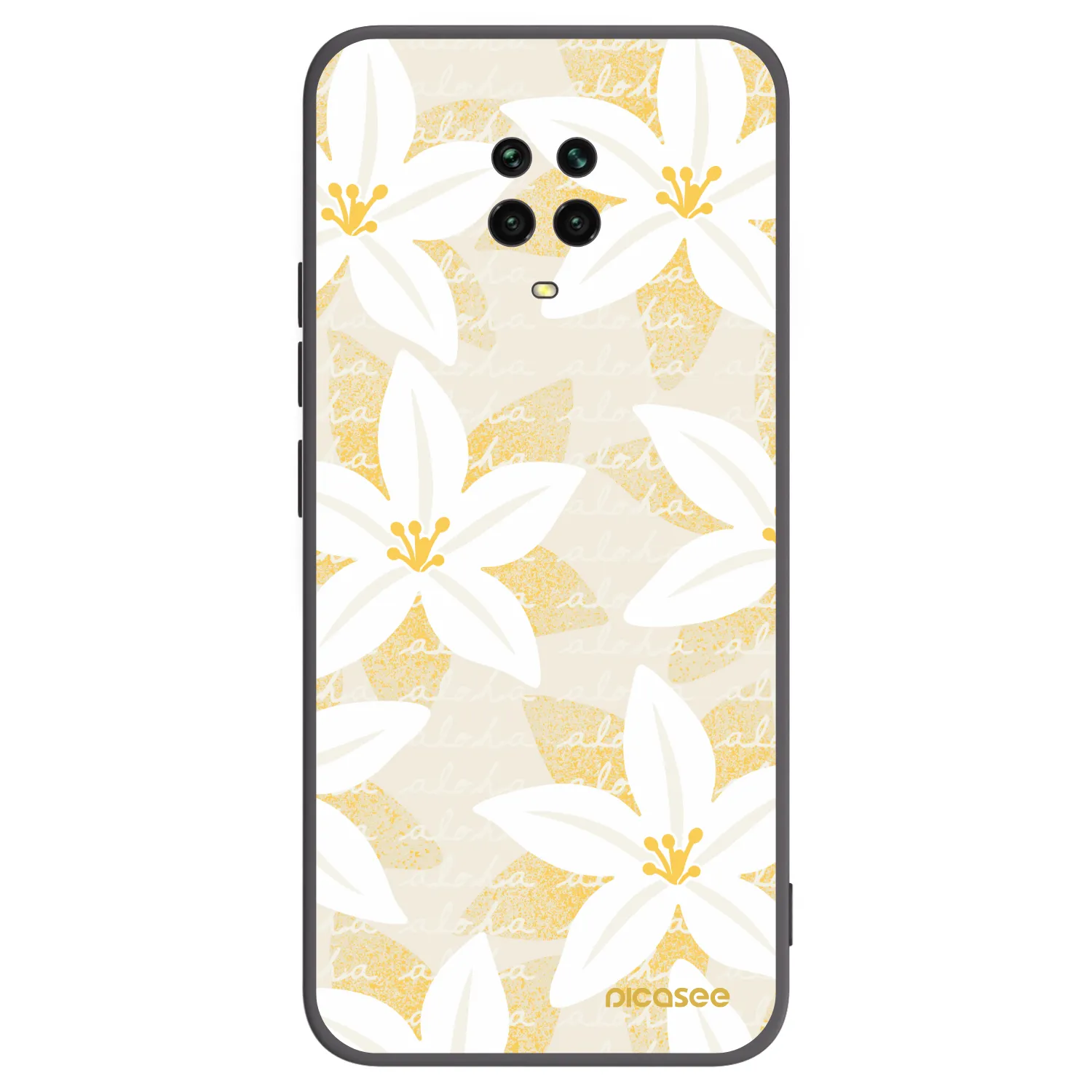 Picasee silikonowe czarne etui na Xiaomi Redmi Note 9 Pro - Island Leave