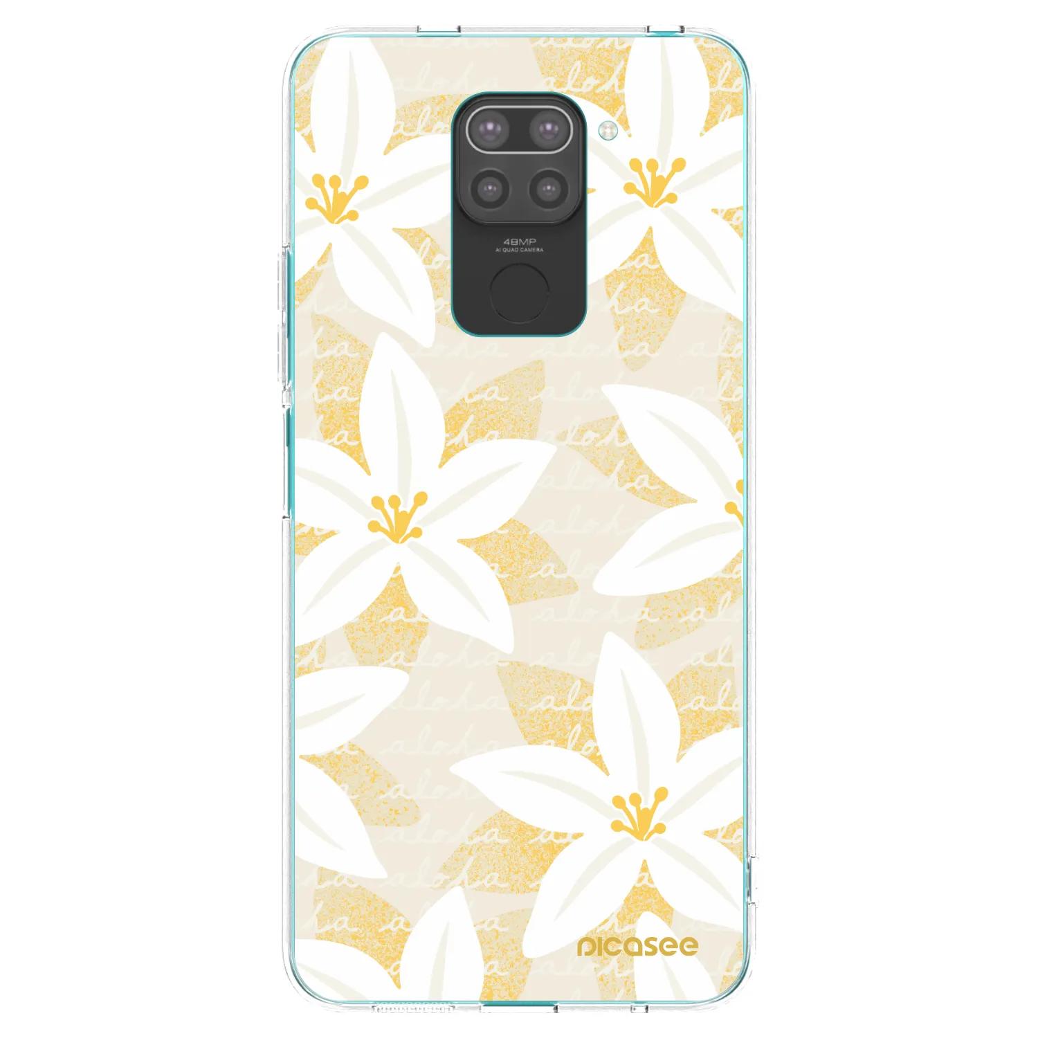 Picasee silikonowe czarne etui na Xiaomi Redmi Note 9 - Island Leave