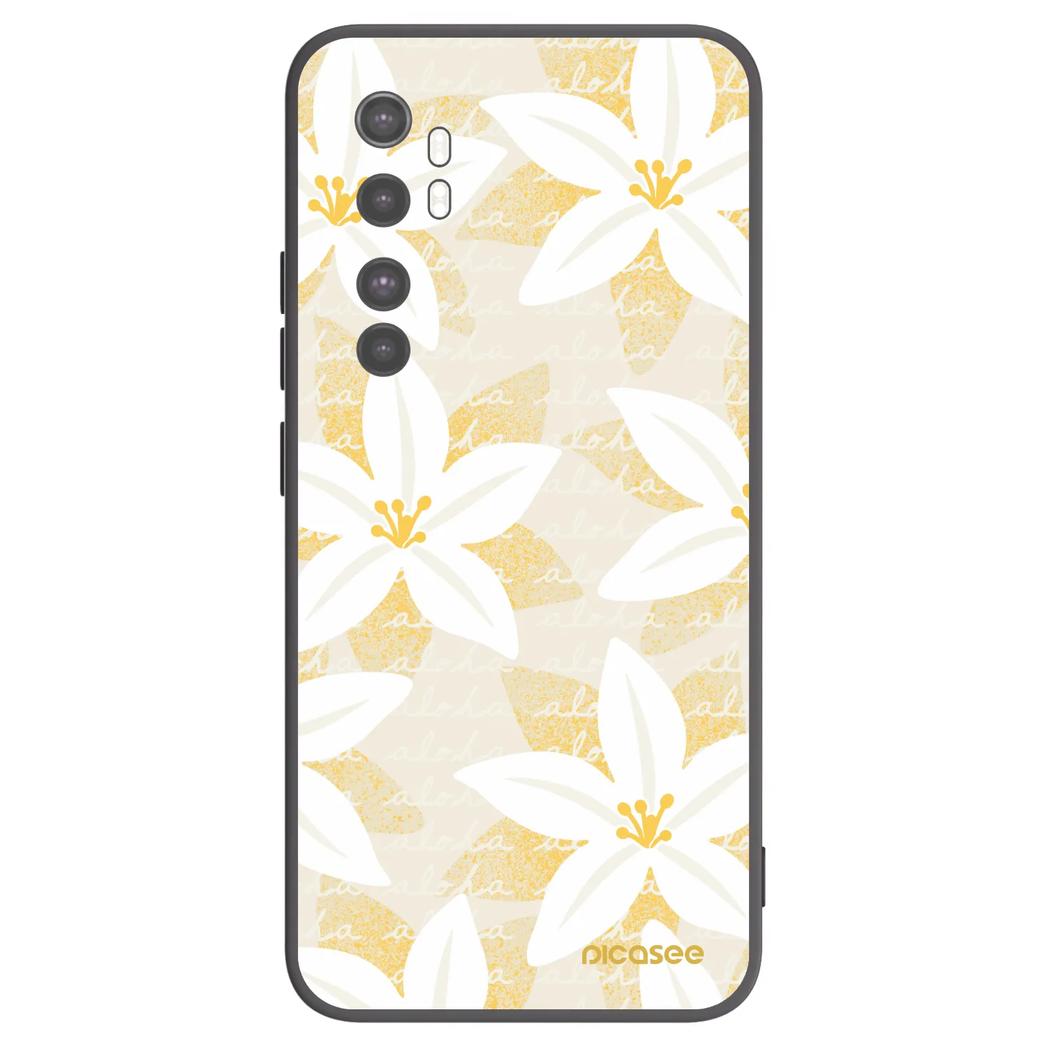Picasee silikonowe czarne etui na Xiaomi Mi Note 10 Lite - Island Leave