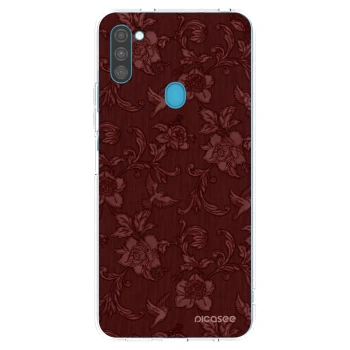 Picasee silikonowe przeźroczyste etui na Samsung Galaxy M11 - Red Elegance