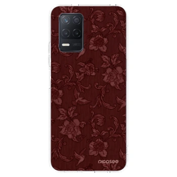 Picasee silikonowe przeźroczyste etui na Realme 8 5G - Red Elegance
