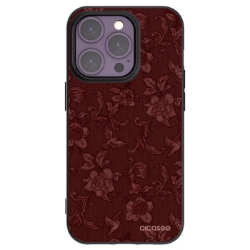 Picasee silikonowe czarne etui na Apple iPhone 14 Pro - Red Elegance