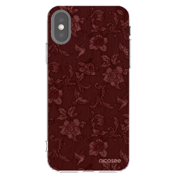 Picasee silikonowe przeźroczyste etui na Apple iPhone X/XS - Red Elegance