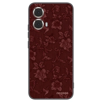 Picasee silikonowe czarne etui na Motorola Moto G85 - Red Elegance
