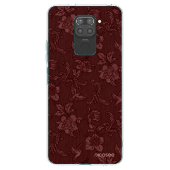 Picasee silikonowe czarne etui na Xiaomi Redmi Note 9 - Red Elegance