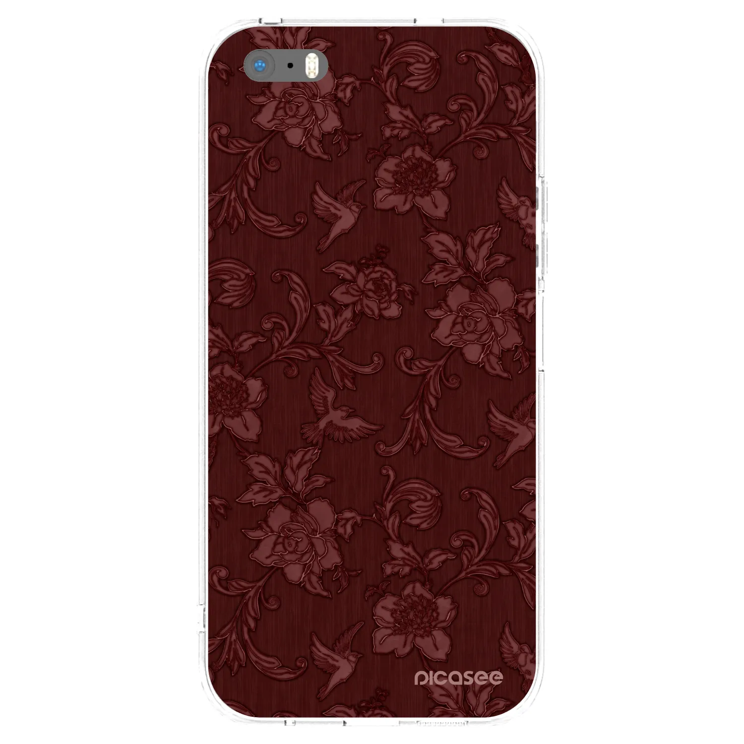 Picasee silikonowe przeźroczyste etui na Apple iPhone 5/5S/SE - Red Elegance