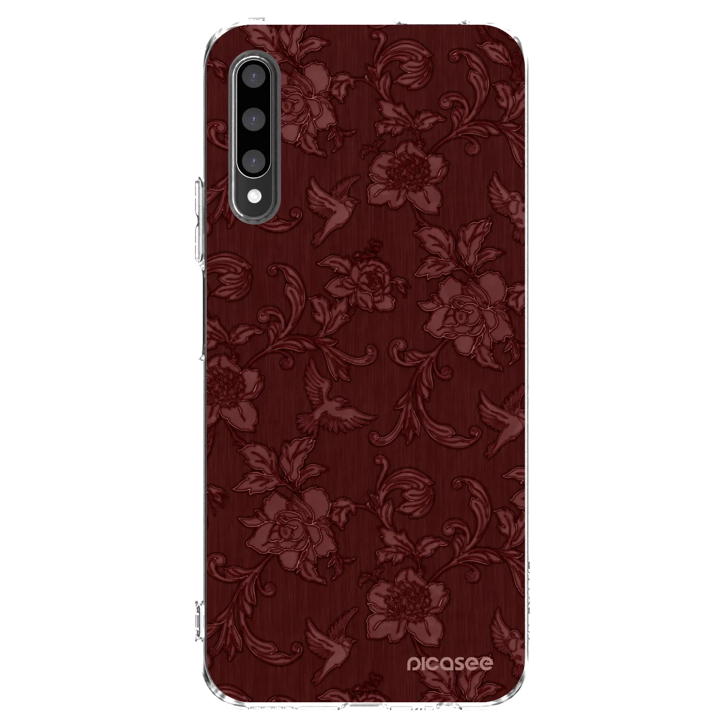 Picasee silikonowe przeźroczyste etui na Honor 9X Pro - Red Elegance