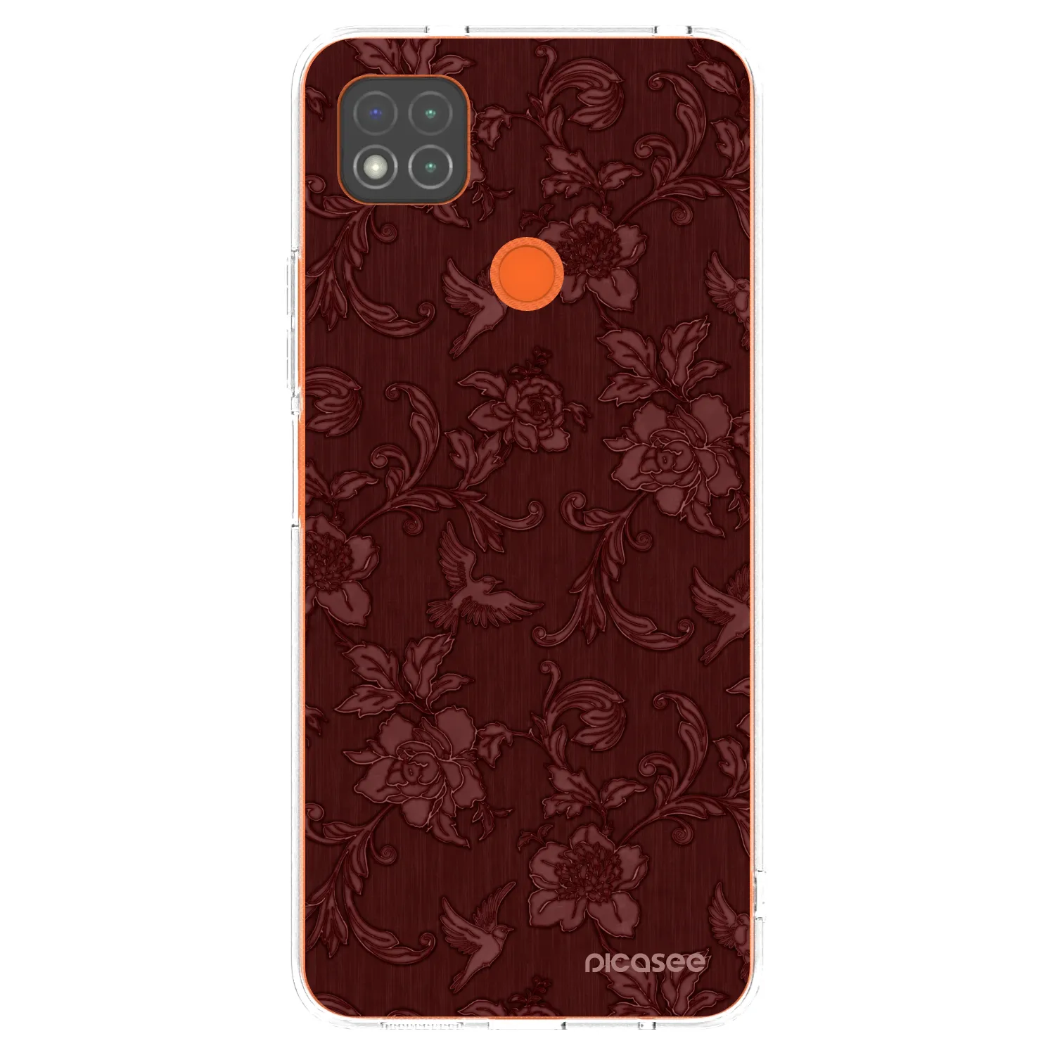 Picasee silikonowe przeźroczyste etui na Xiaomi Redmi 9C - Red Elegance