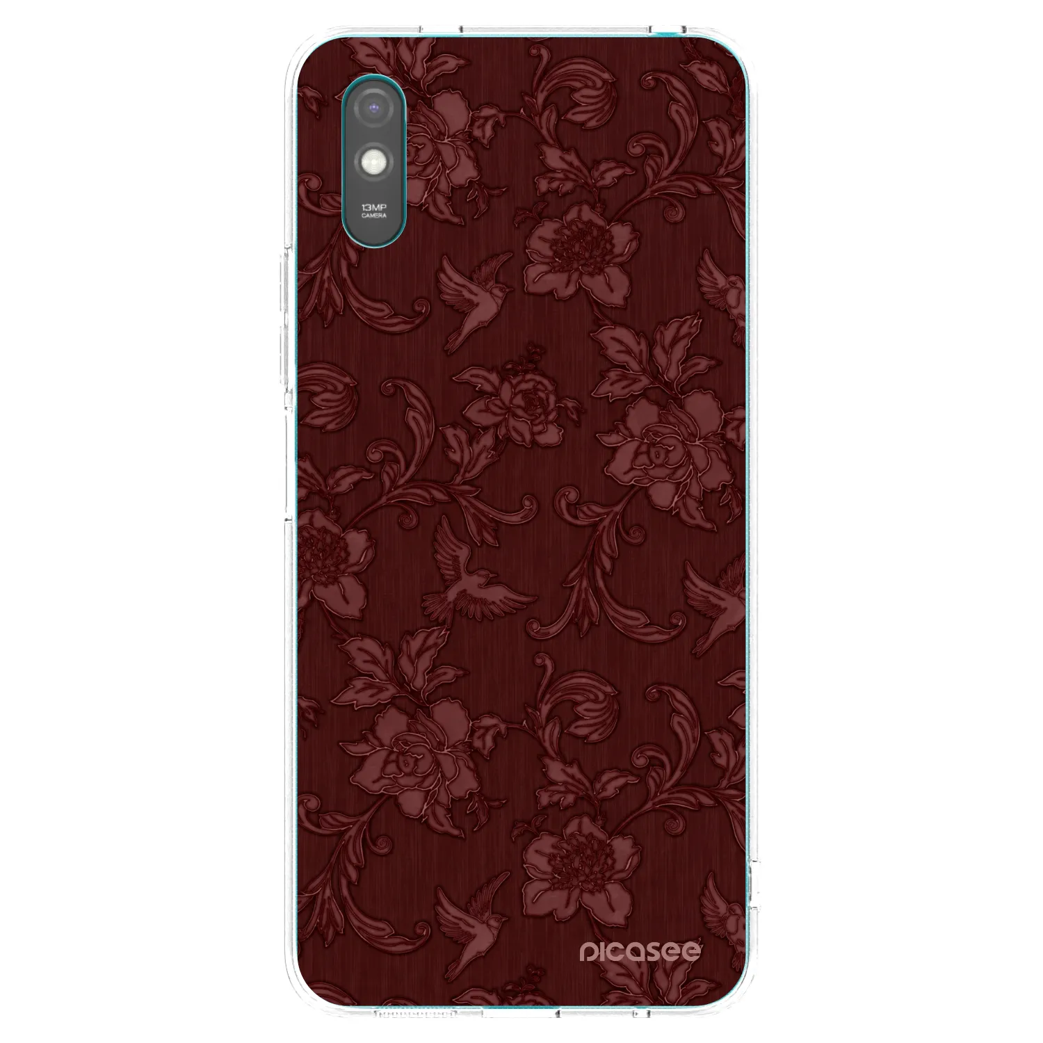 Picasee silikonowe przeźroczyste etui na Xiaomi Redmi 9A - Red Elegance