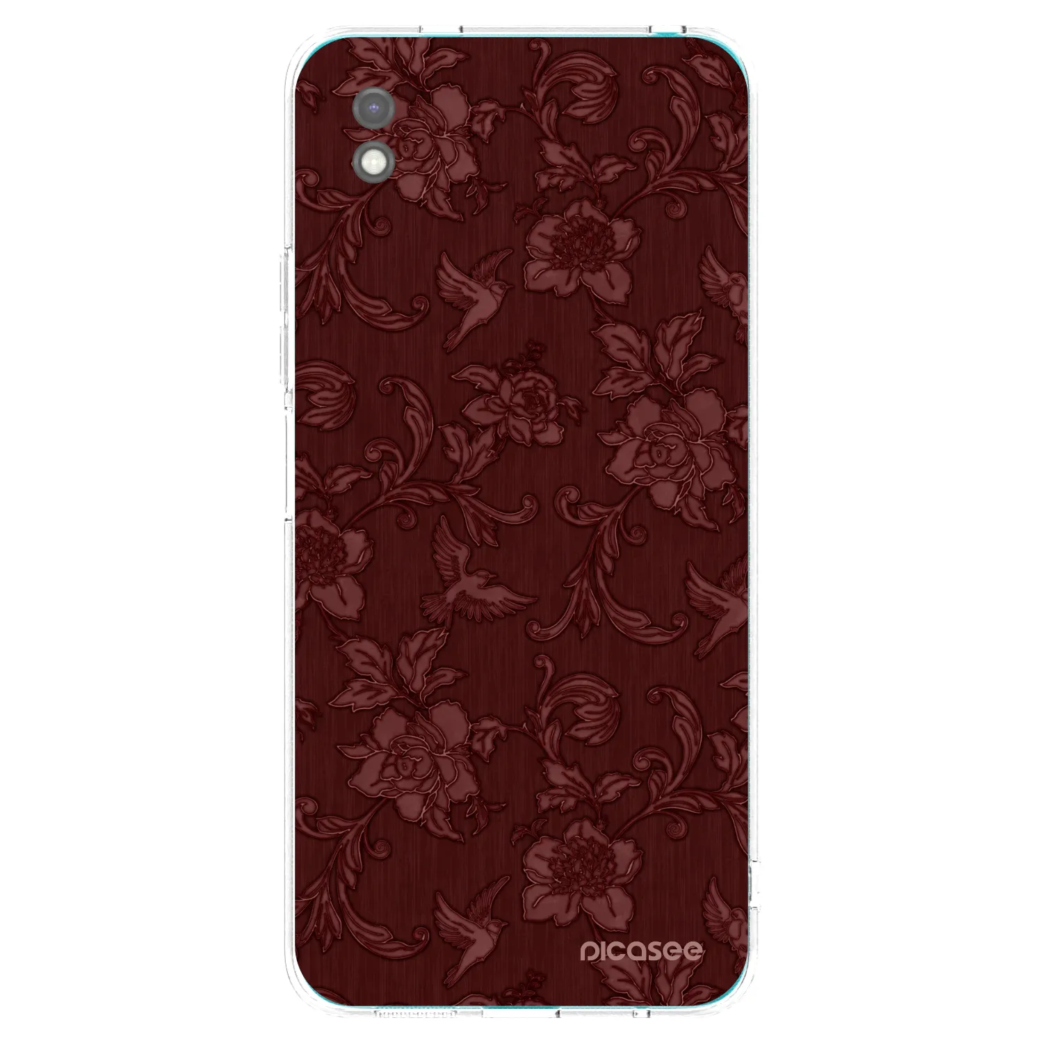 Picasee silikonowe czarne etui na Xiaomi Redmi 9A - Red Elegance