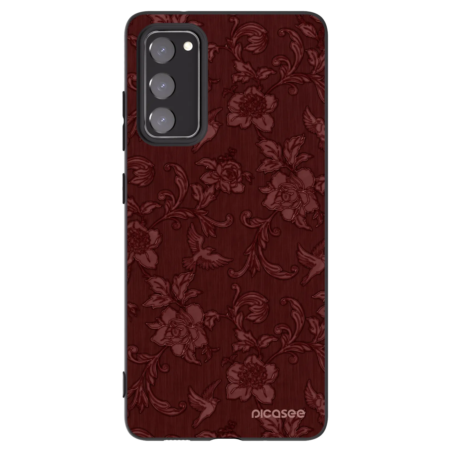 Picasee silikonowe czarne etui na Samsung Galaxy S20 FE - Red Elegance
