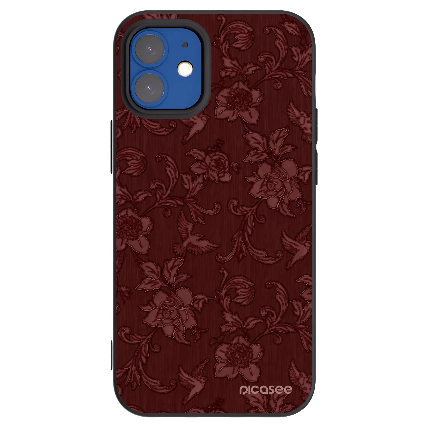 Picasee silikonowe czarne etui na Apple iPhone 12 mini - Red Elegance